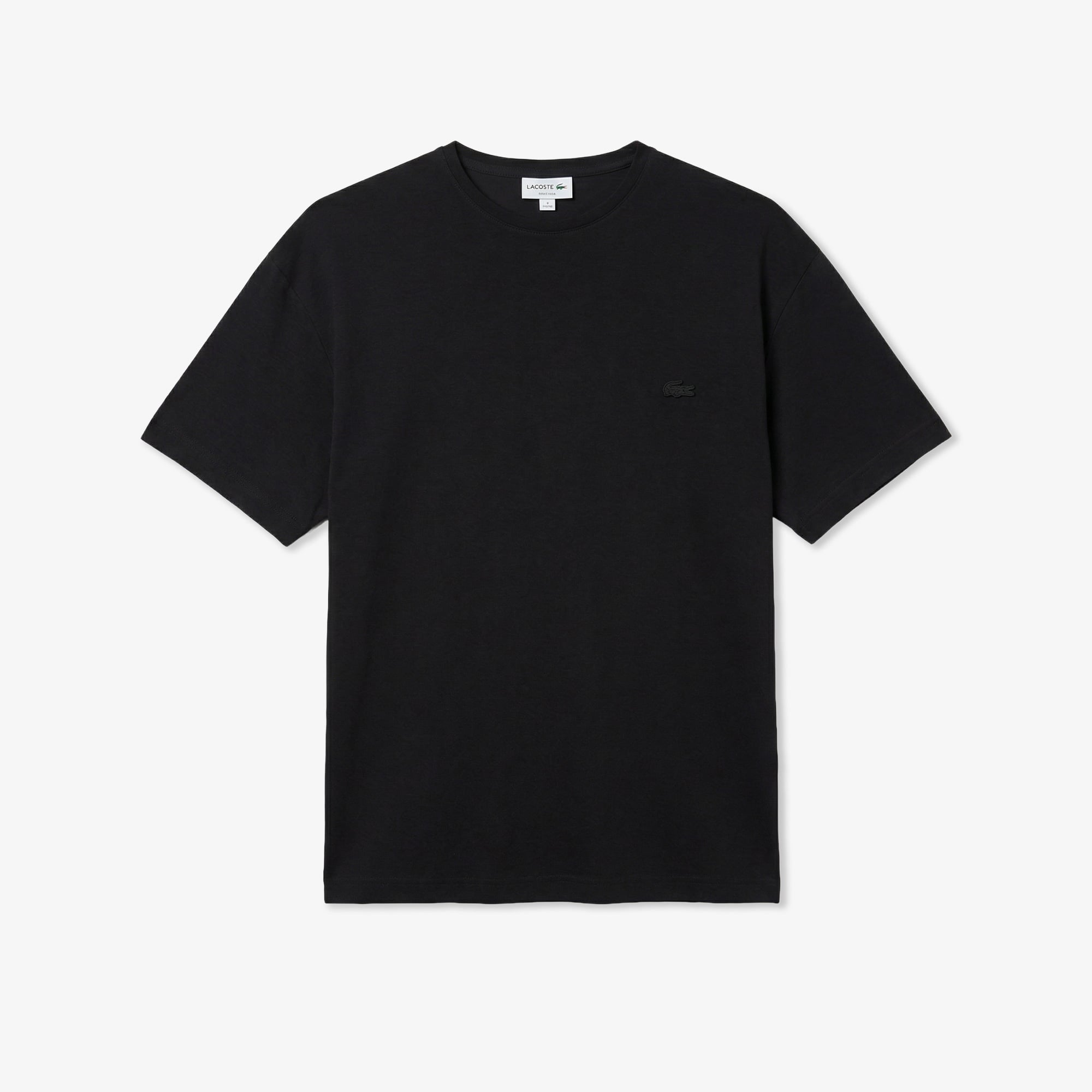Lacoste Erkek Relaxed Fit Bisiklet Yaka Siyah T-Shirt görsel 3