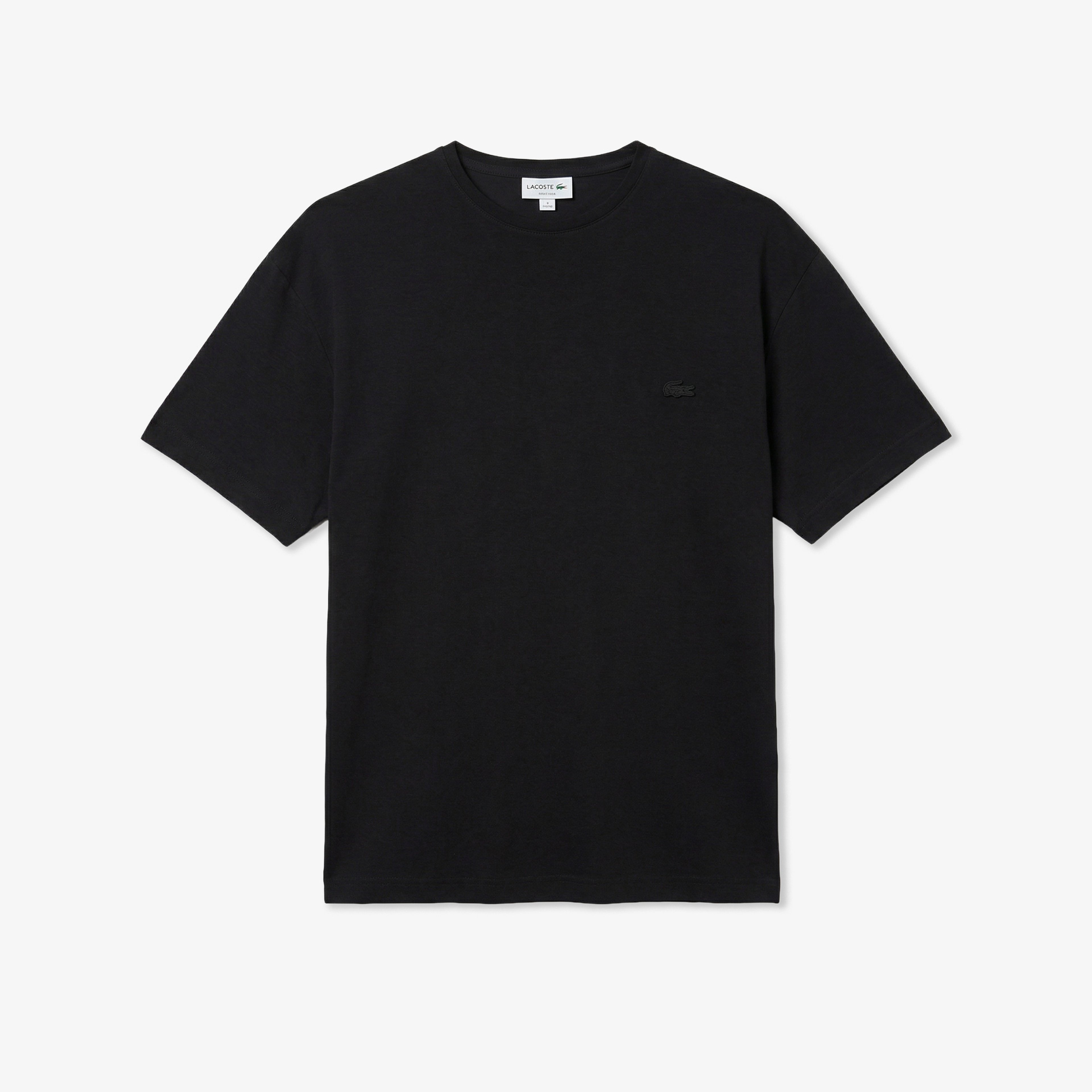 Erkek Relaxed Fit Bisiklet Yaka Siyah T-Shirt