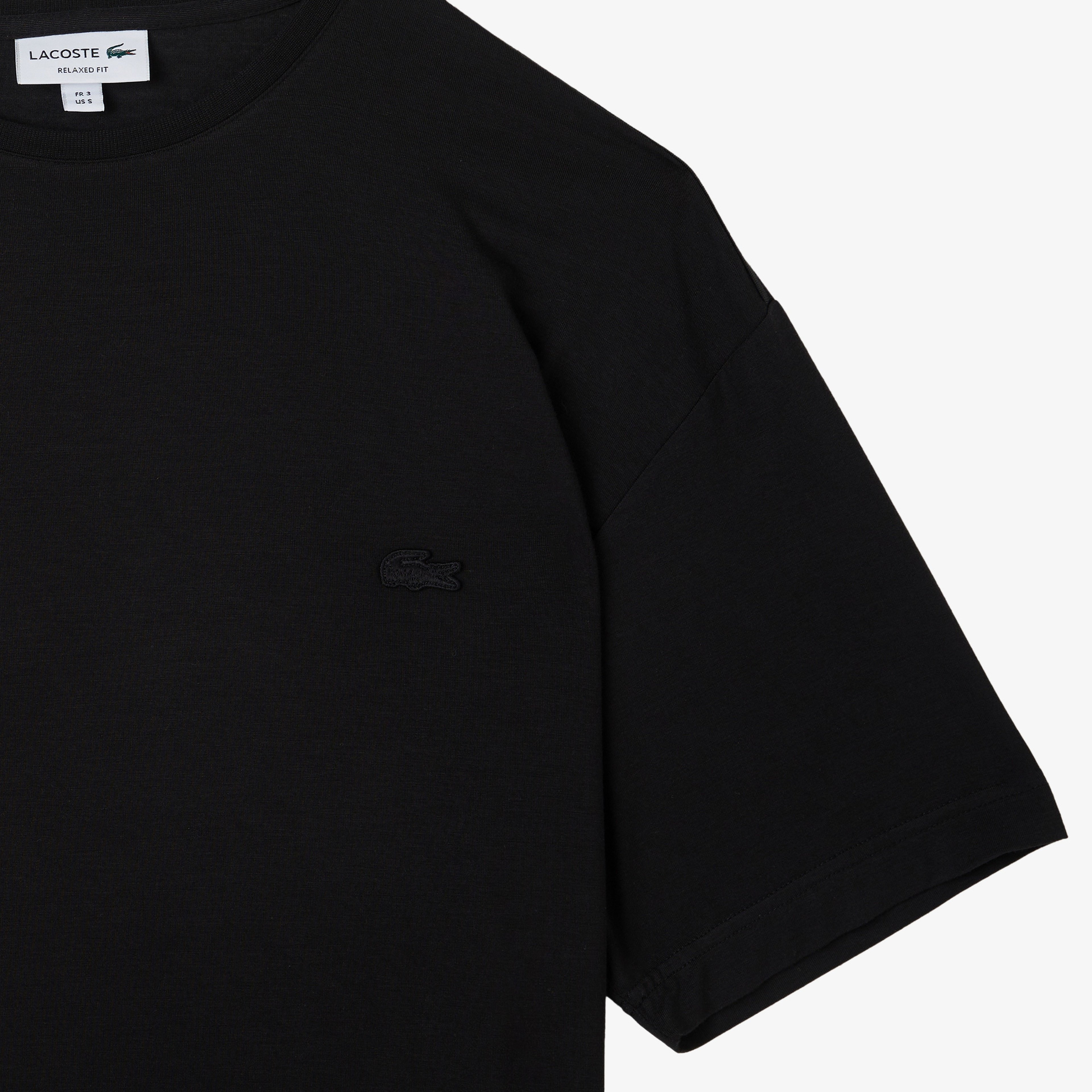 Erkek Relaxed Fit Bisiklet Yaka Siyah T-Shirt