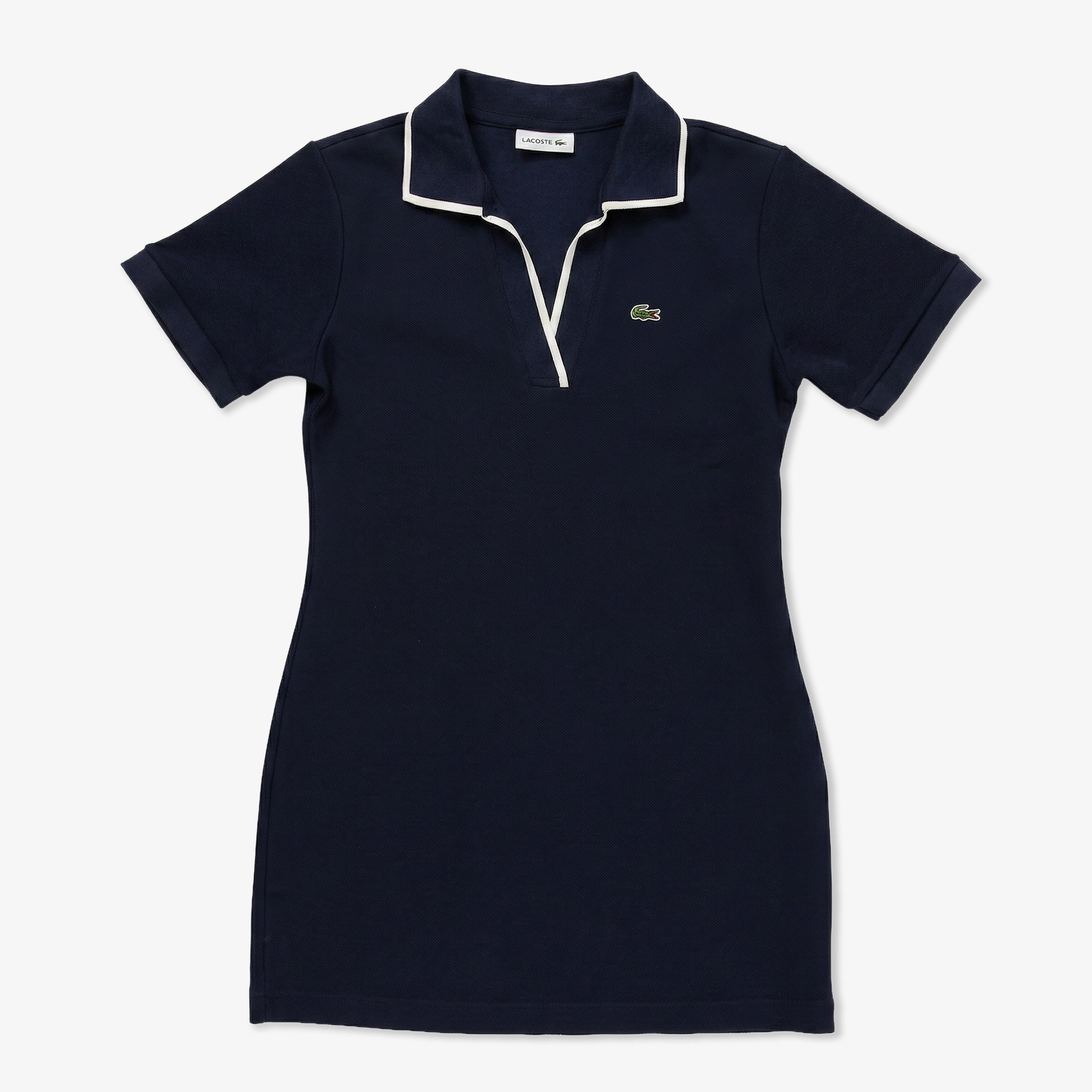 Kadın Classic Fit Kısa Kollu Polo Yaka Lacivert Elbise Kadın Classic Fit Kısa Kollu Polo Yaka Lacivert Elbise