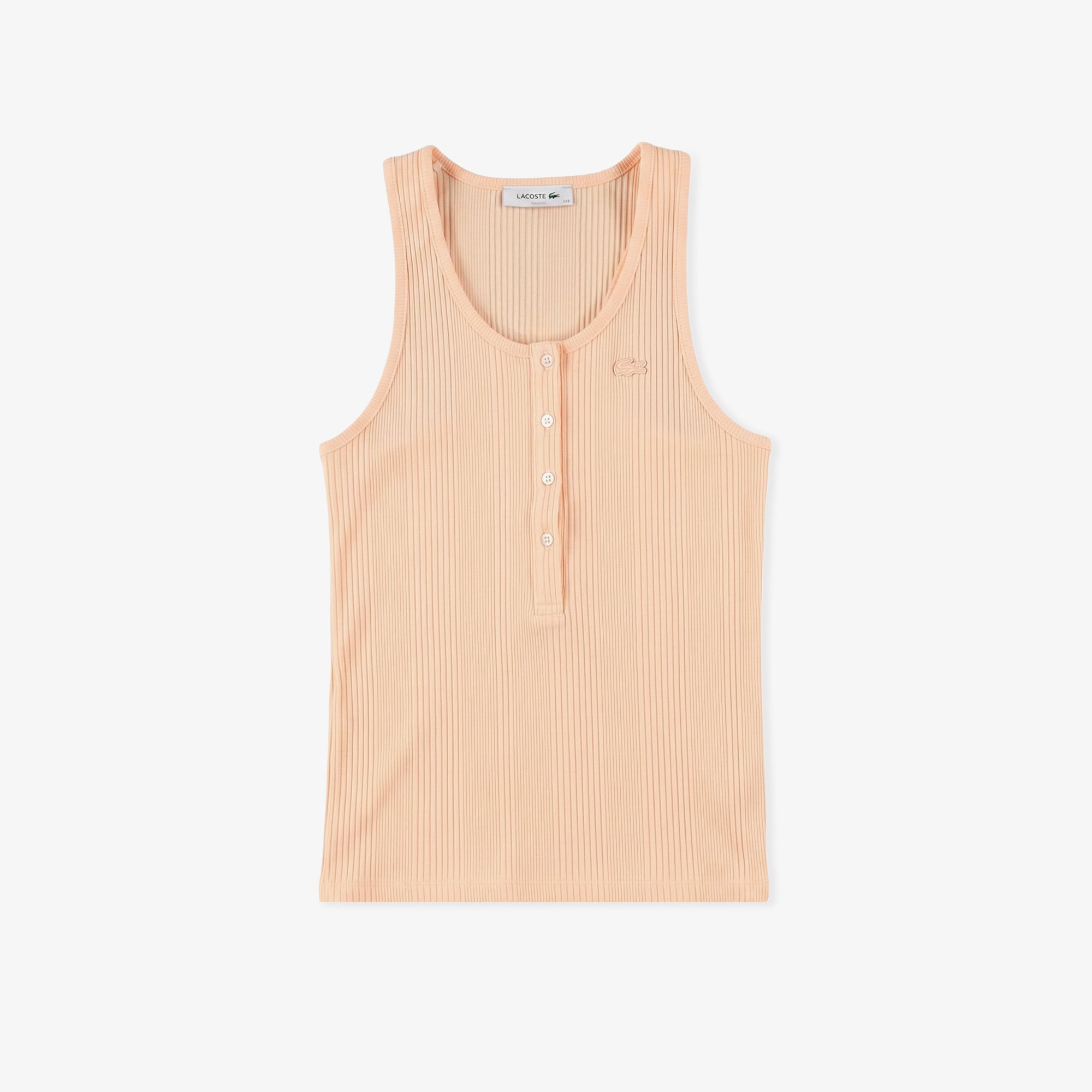 Lacoste Kadın Slim Fit Kolsuz Bisiklet Yaka Turuncu Bluz görsel 2
