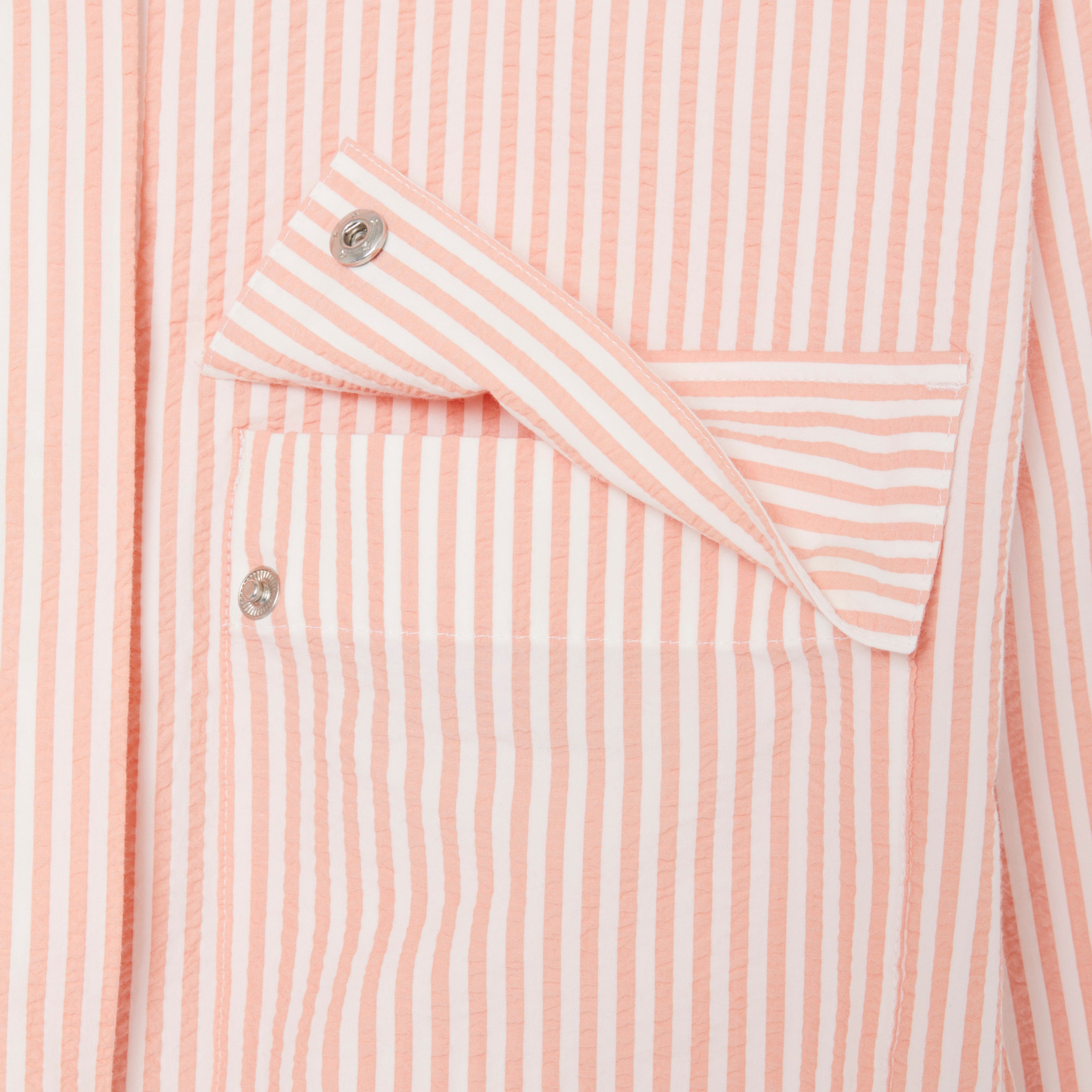 Kadın Relaxed Fit Çizgili Pembe Ceket