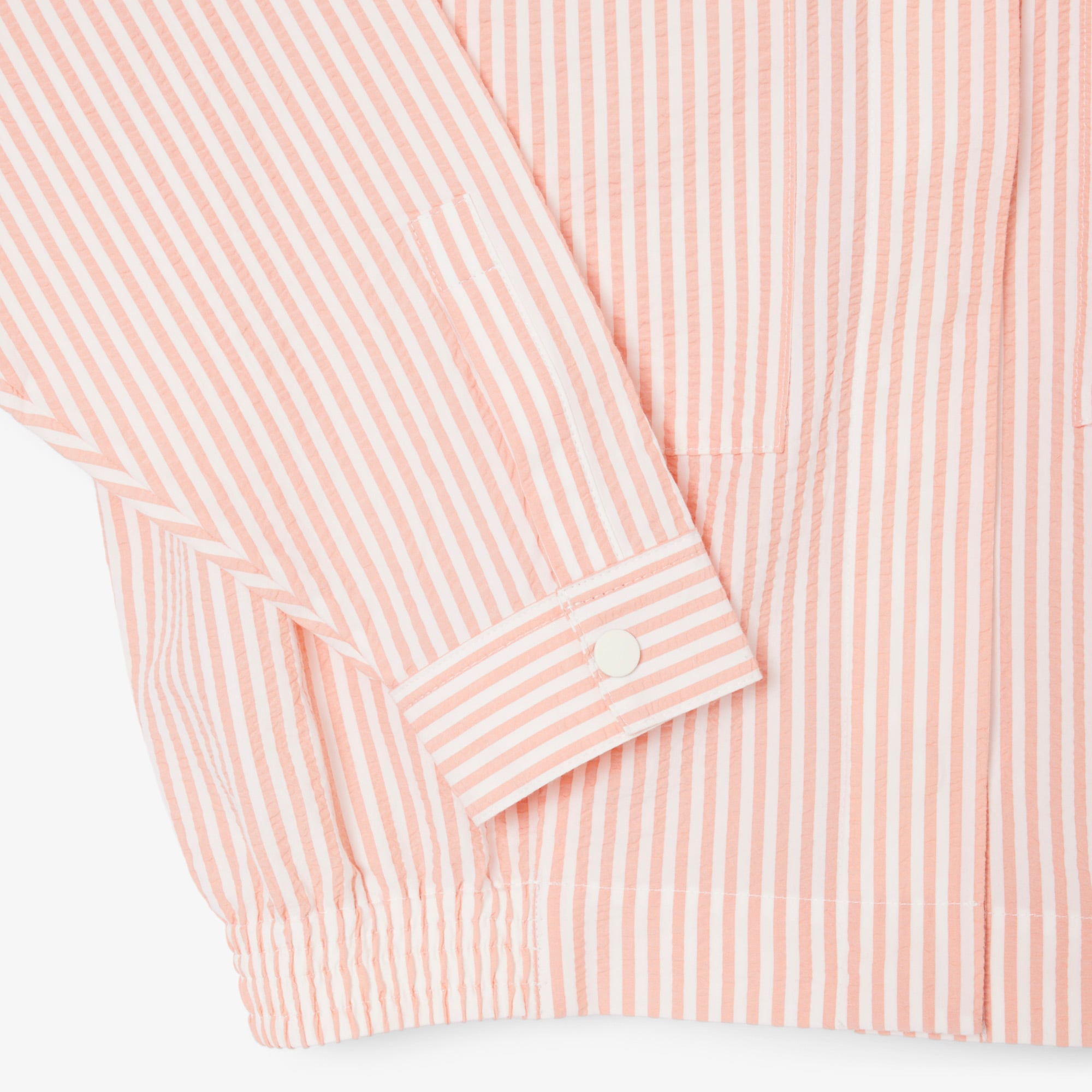 Lacoste Kadın Relaxed Fit Çizgili Pembe Ceket görsel 6