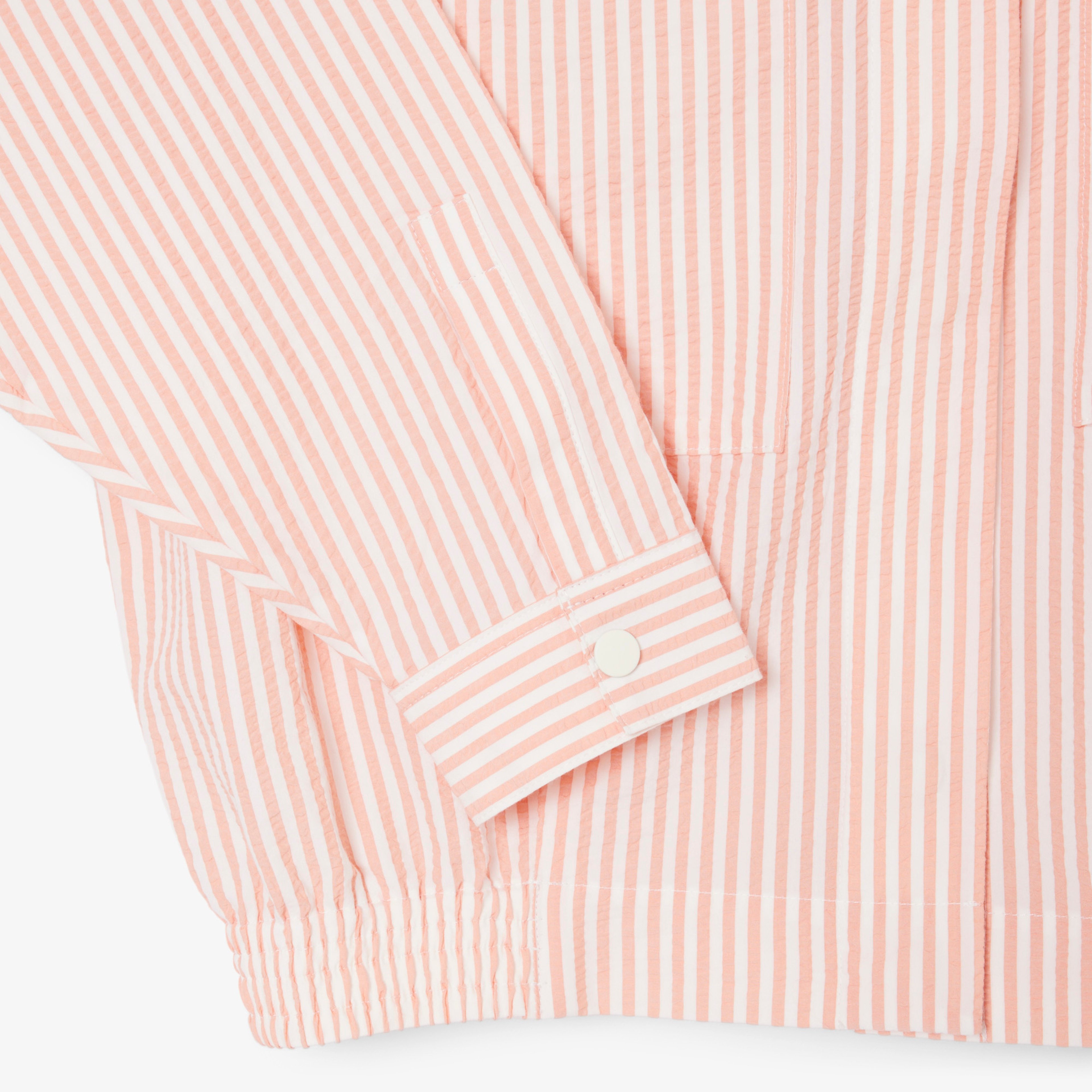 Kadın Relaxed Fit Çizgili Pembe Ceket