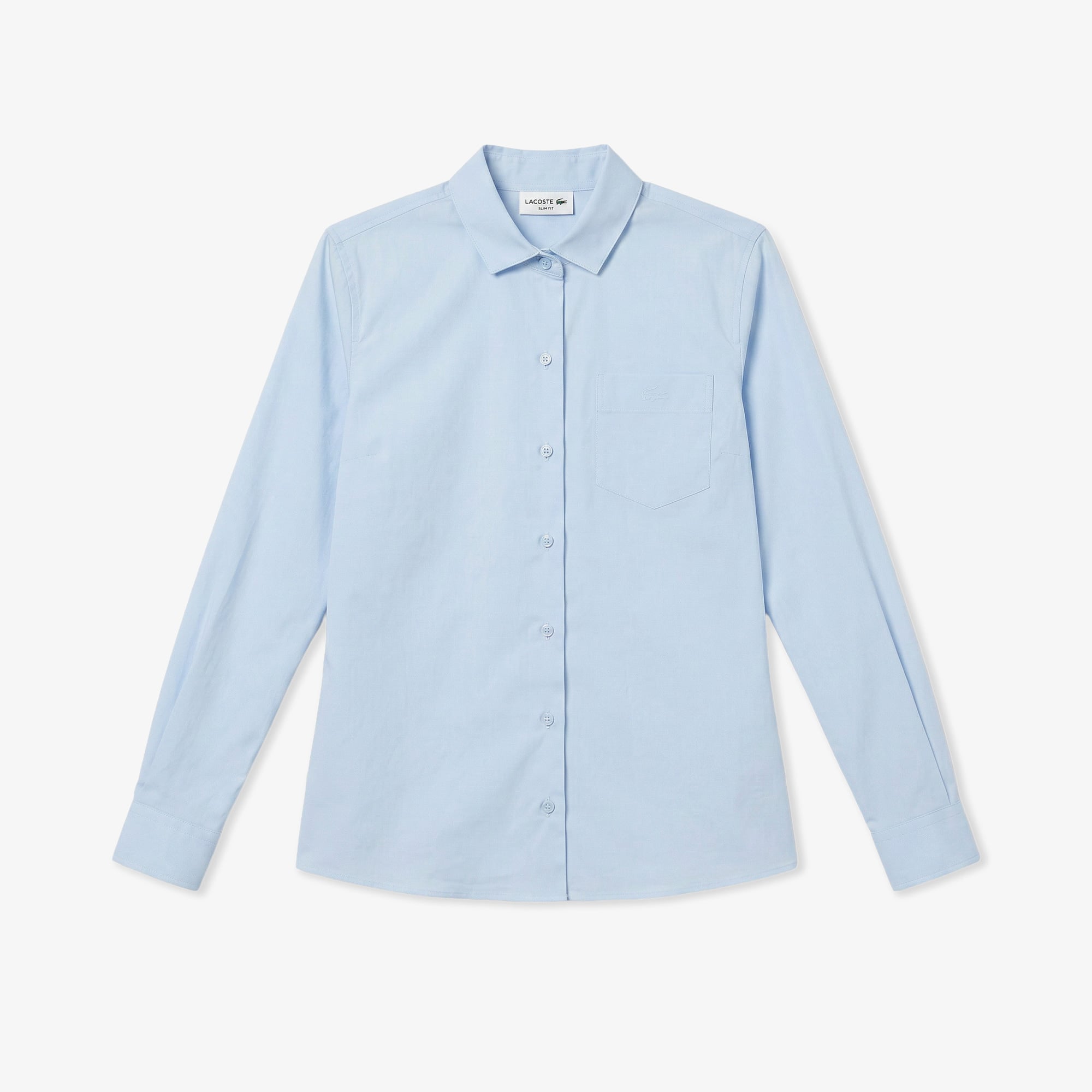 Lacoste Kadın Slim Fit Mavi Gömlek görsel 2