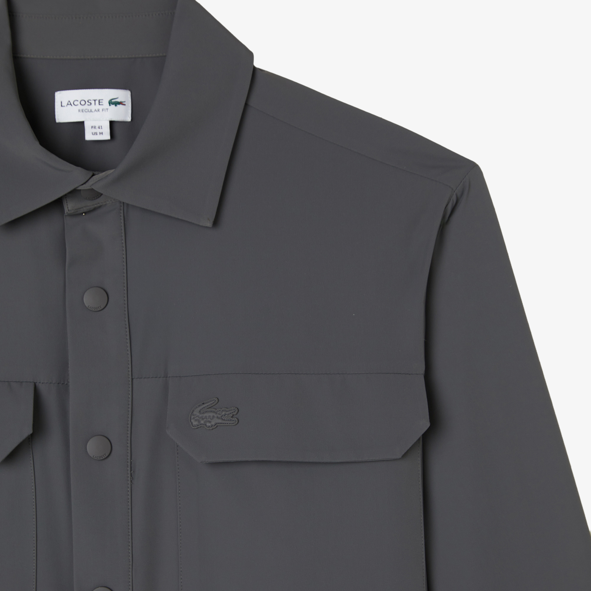 Lacoste Erkek Regular Fit Koyu Gri Dış Gömlek görsel 4