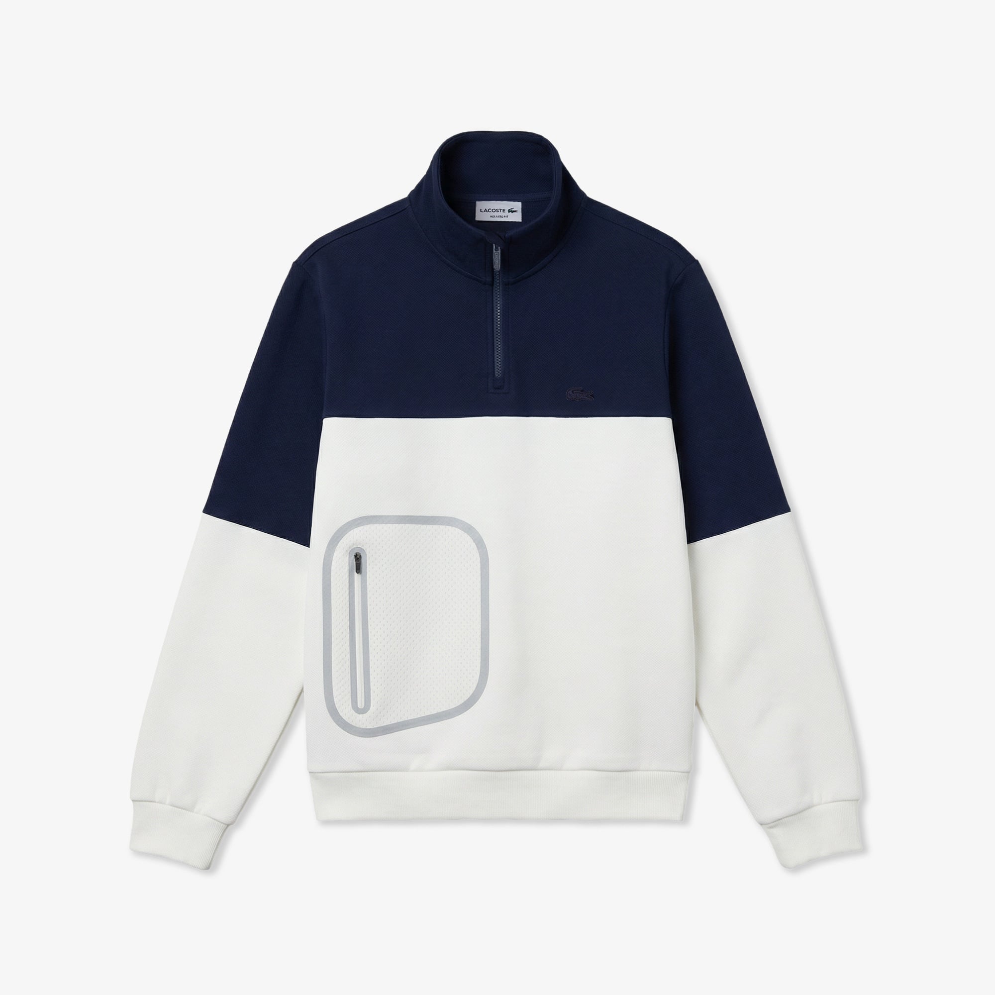 Erkek Relaxed Fit Dik Yaka Renk Bloklu Lacivert Sweatshirt