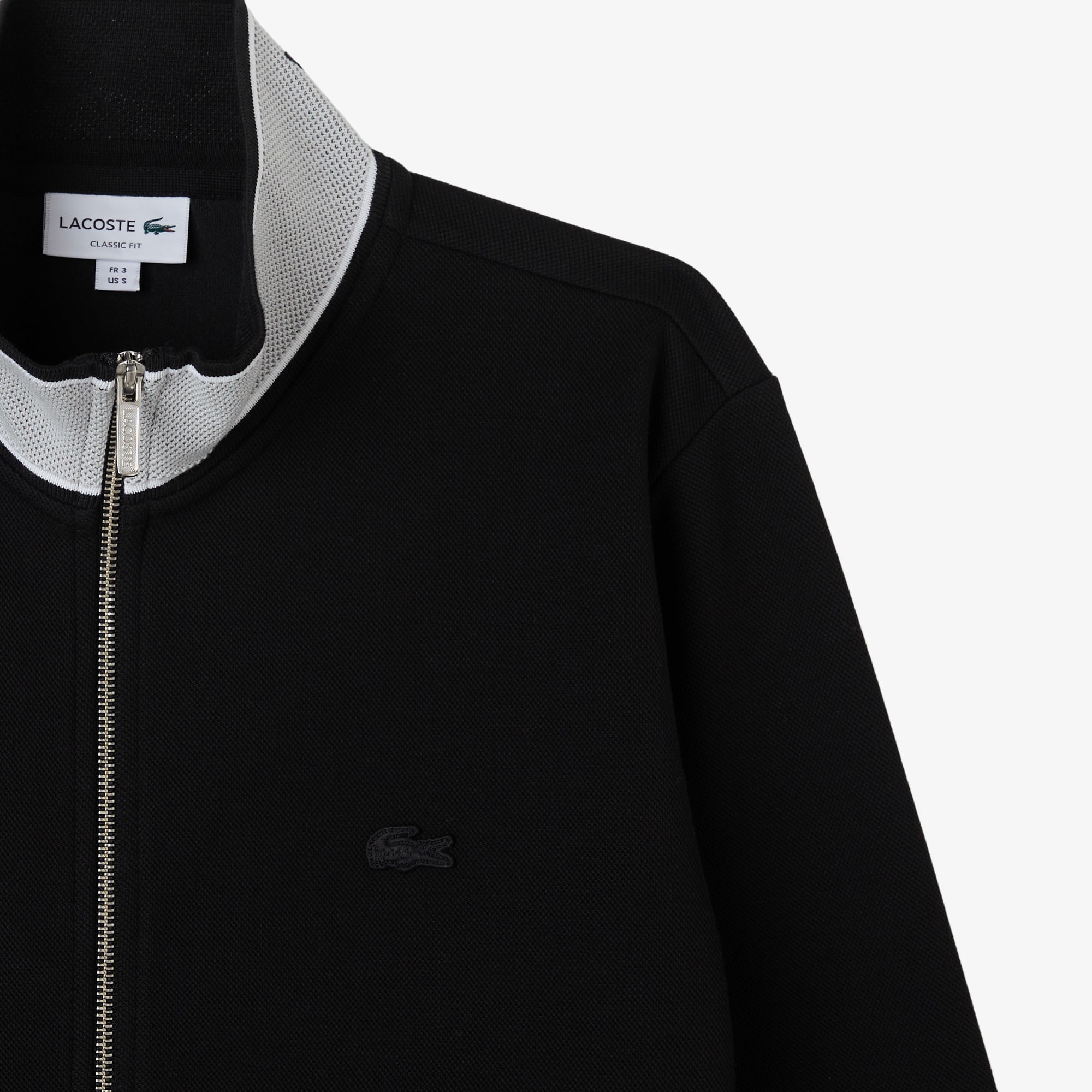 Erkek Regular Fit Fermuarlı Renk Bloklu Siyah Sweatshirt