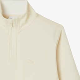 Erkek Classic Fit Yarım Fermuarlı Bej Sweatshirt Bej