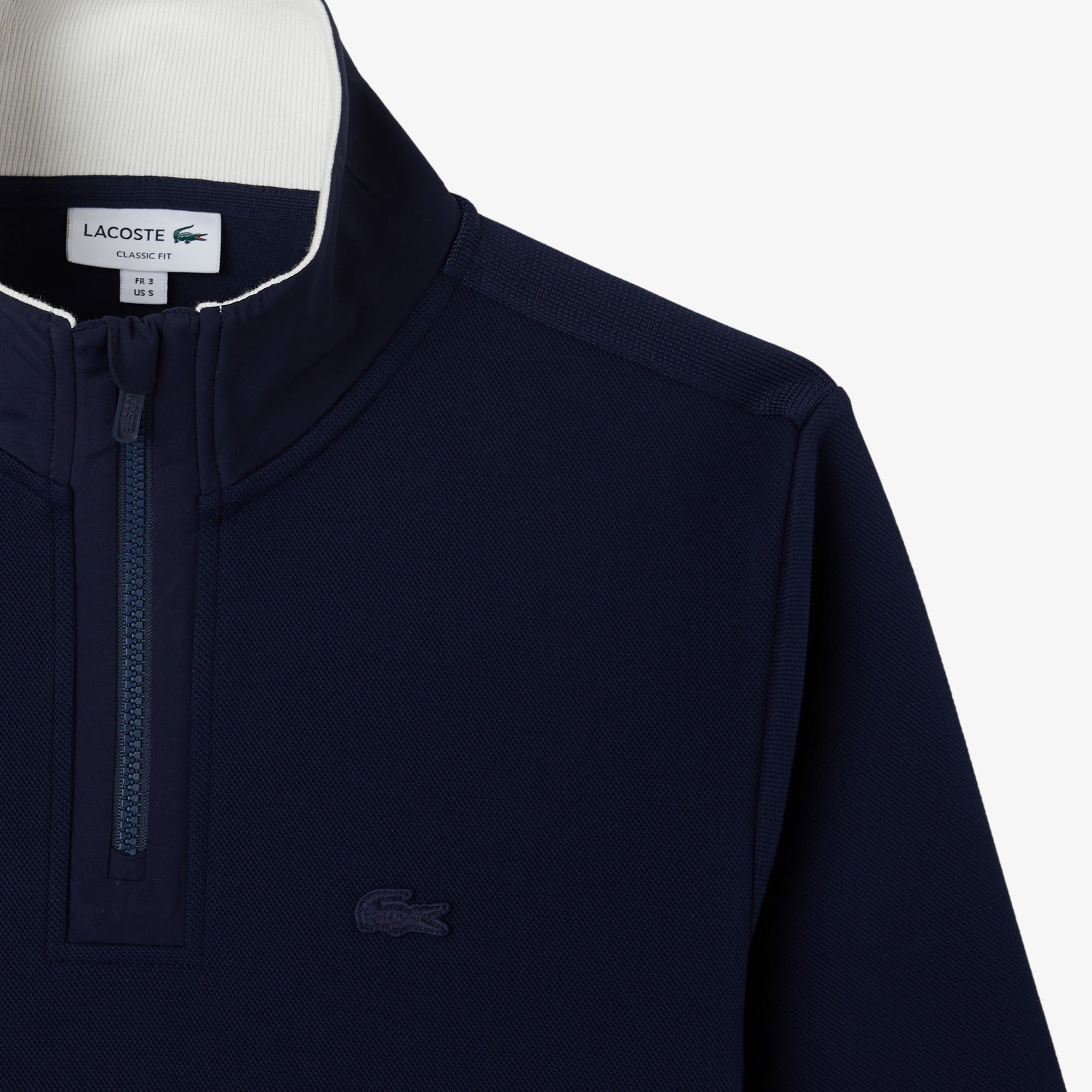 Lacoste Erkek Classic Fit Yarım Fermuarlı Lacivert Sweatshirt görsel 4