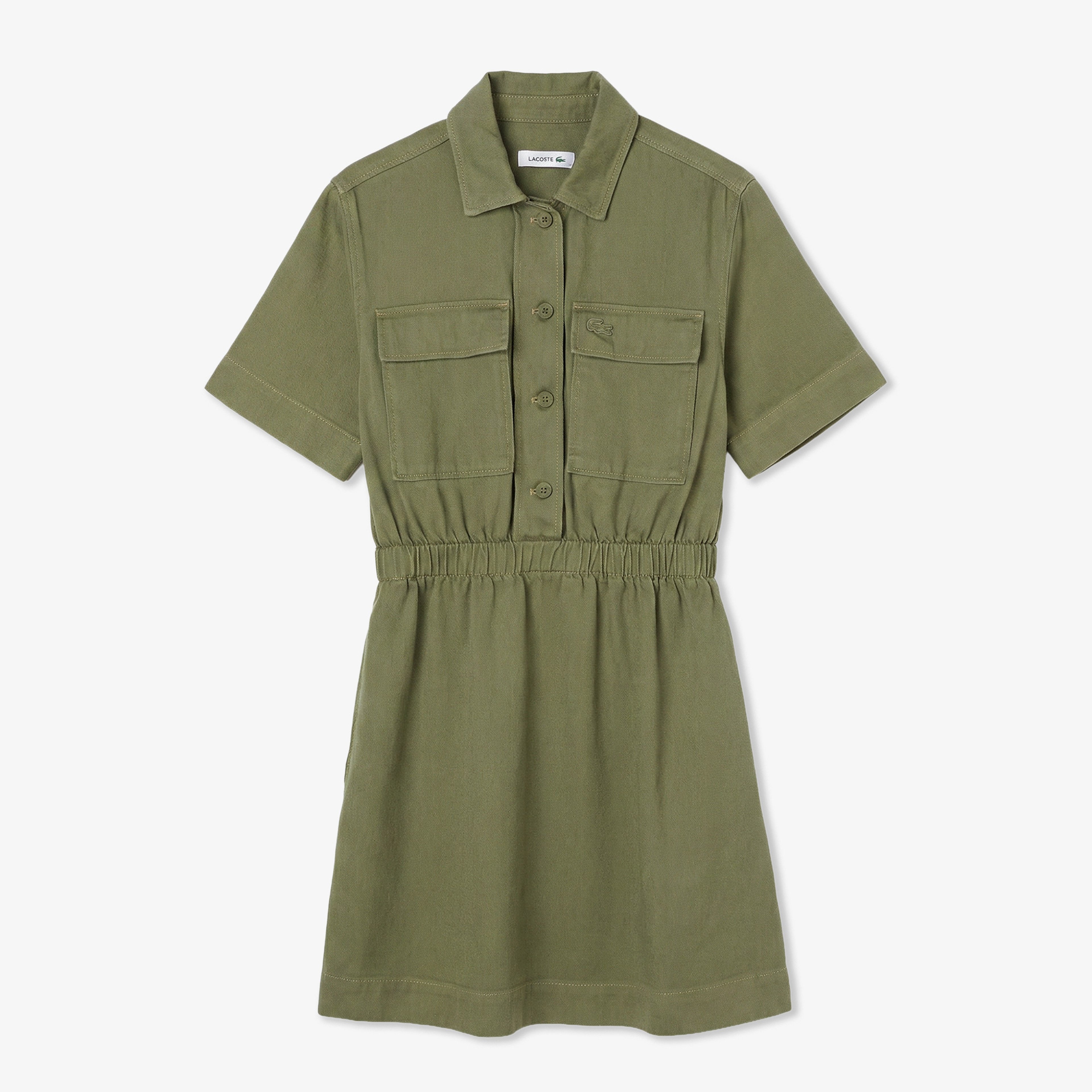 Kadın Flare Fit Kısa Kollu Haki Elbise Kadın Flare Fit Kısa Kollu Haki Elbise
