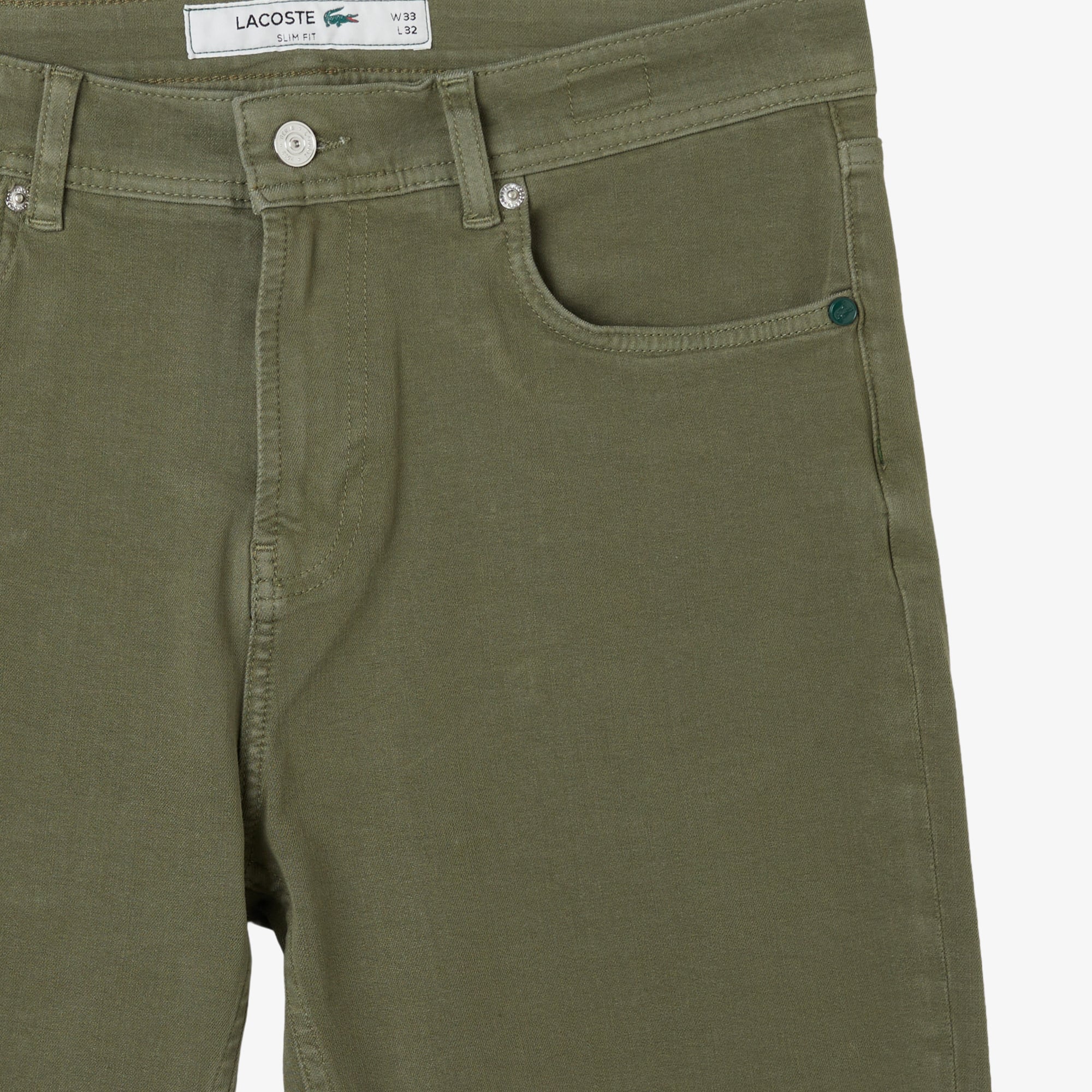 Lacoste Erkek Slim Fit Haki Jean Pantolon görsel 4