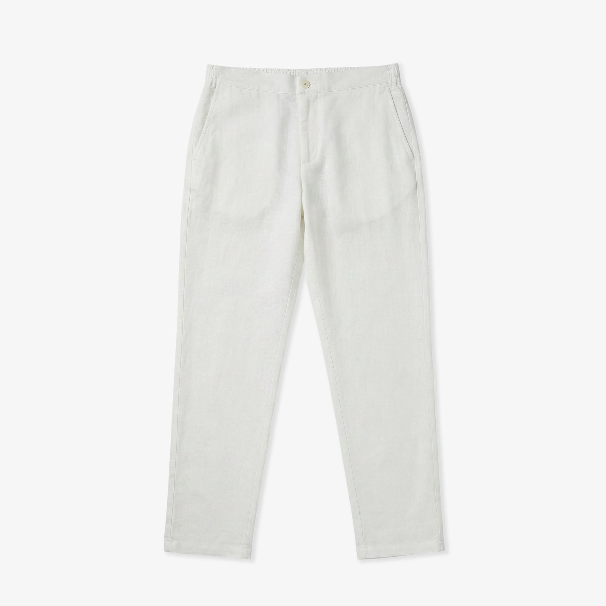 Erkek Tapered Fit Beyaz Chino Pantolon