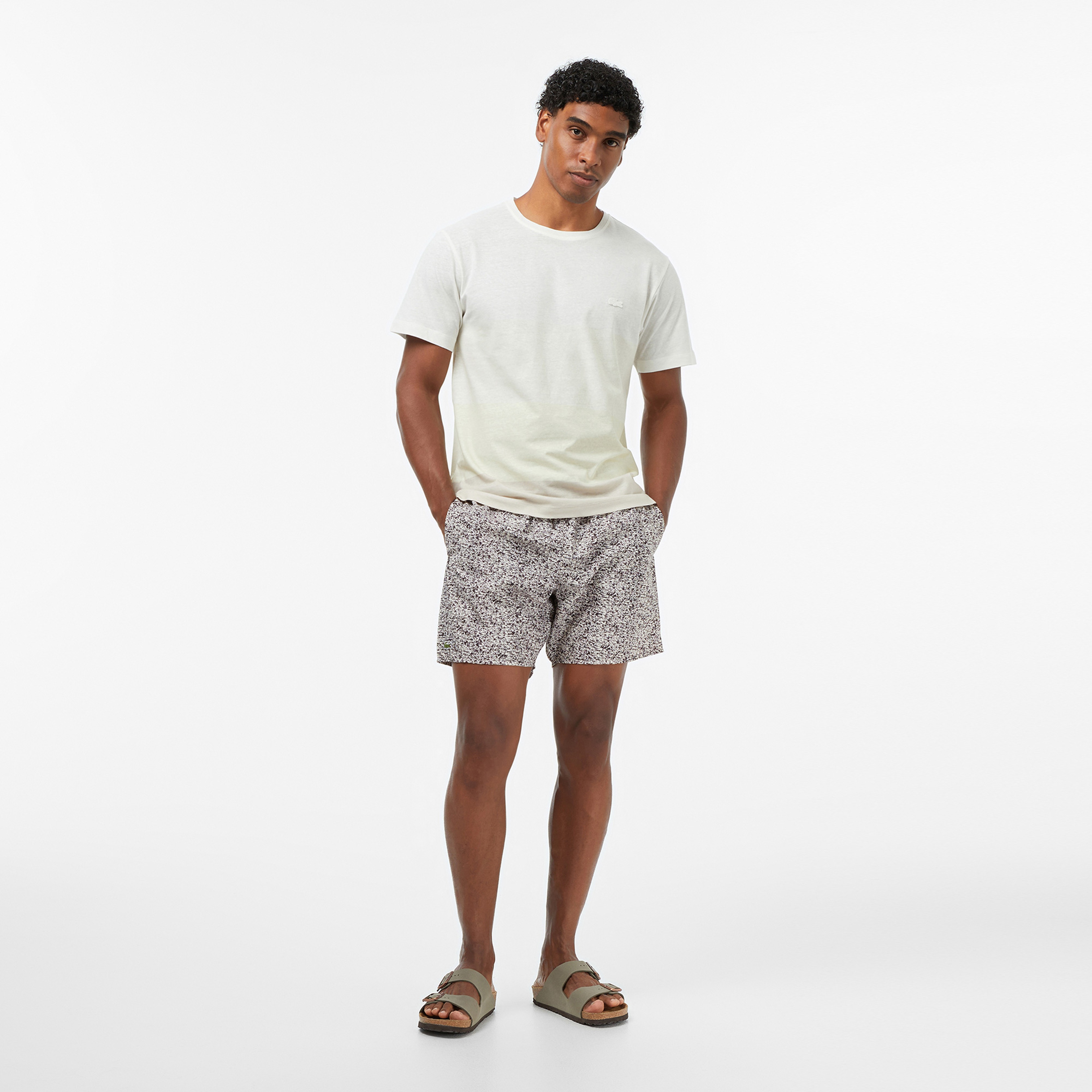Erkek Regular Fit Bisiklet Yaka Renk Bloklu Bej T-Shirt Erkek Regular Fit Bisiklet Yaka Renk Bloklu Bej T-Shirt
