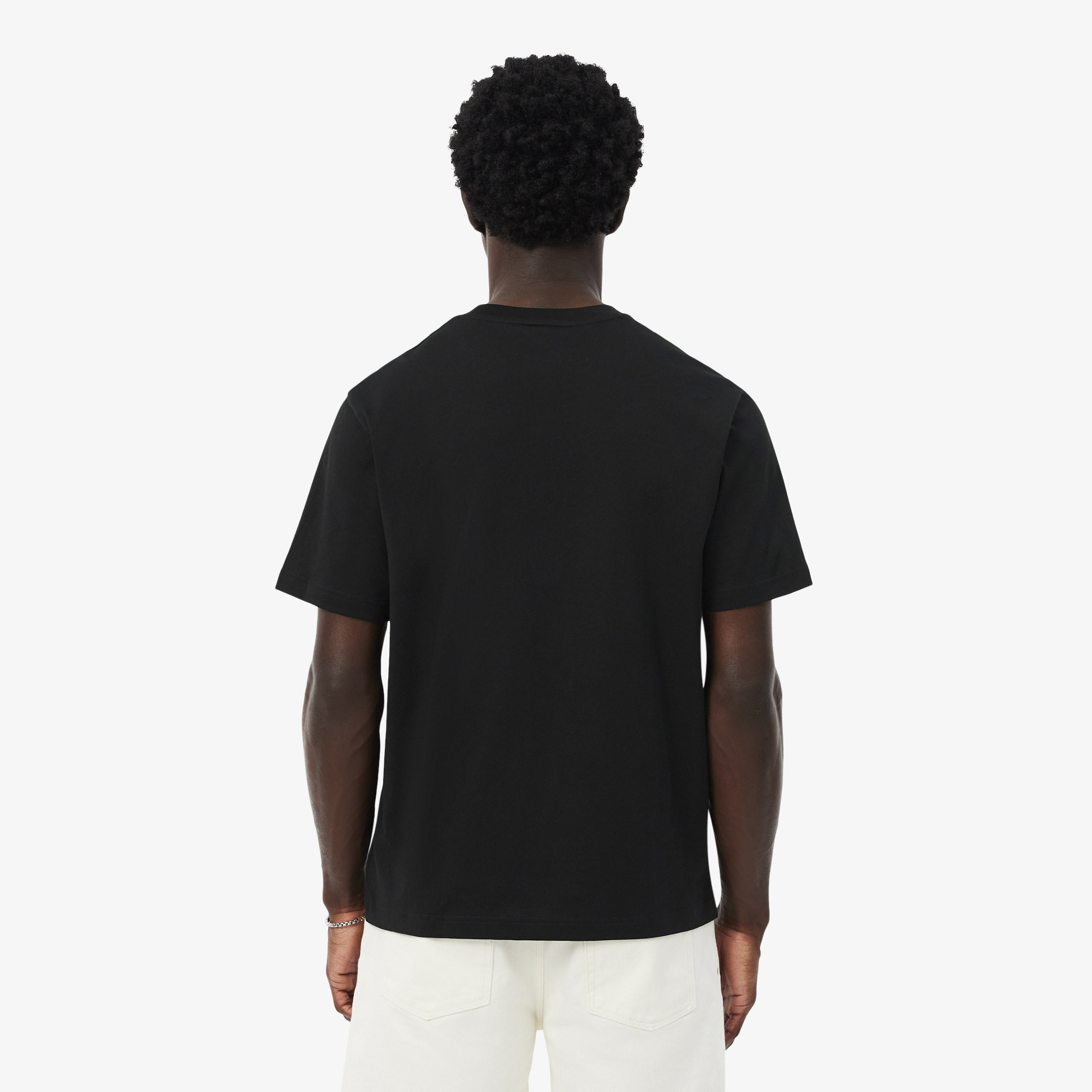 Lacoste Erkek Classic Fit Bisiklet Yaka Siyah T-Shirt görsel 3