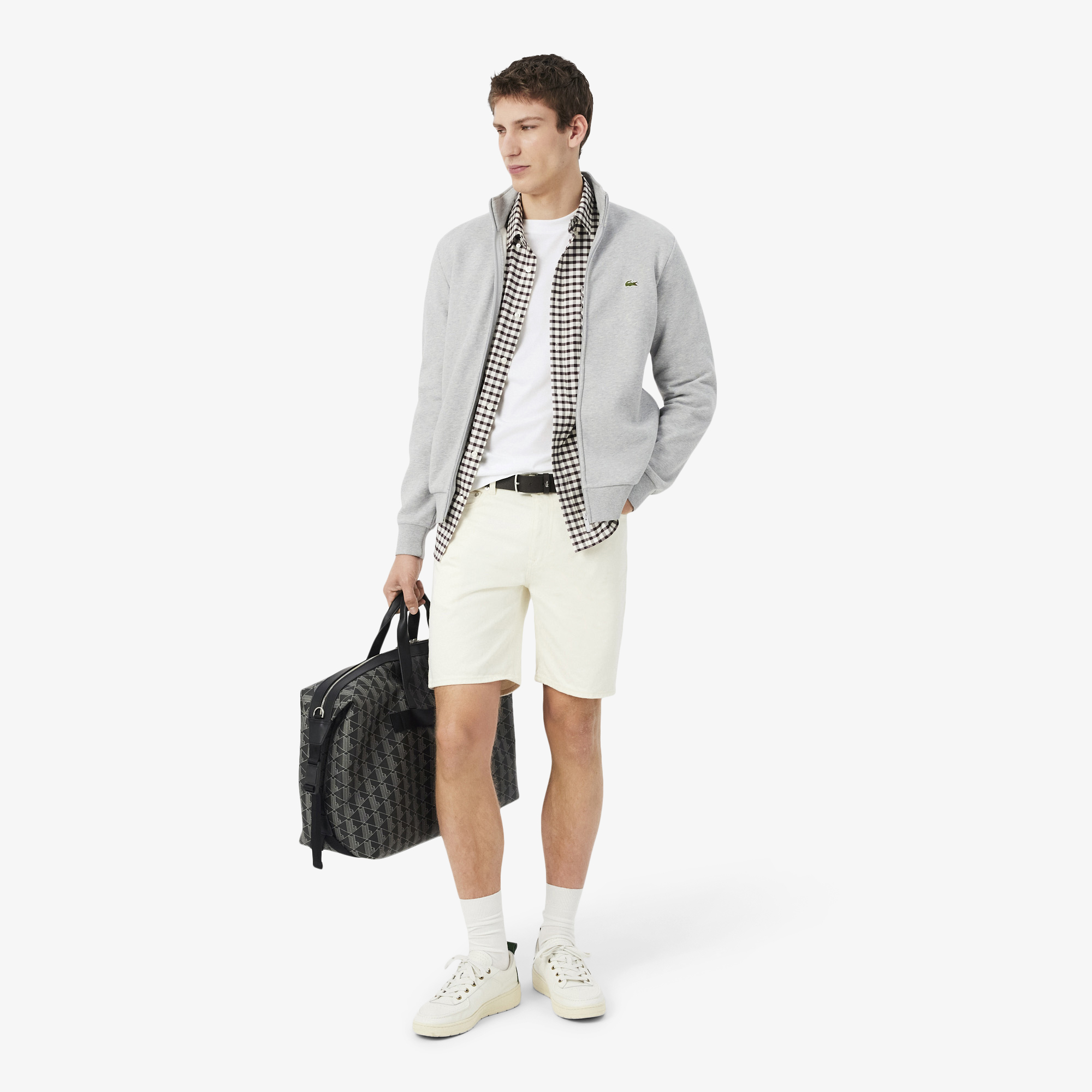 Lacoste Erkek Classic Fit Bisiklet Yaka Beyaz T-Shirt görsel 6