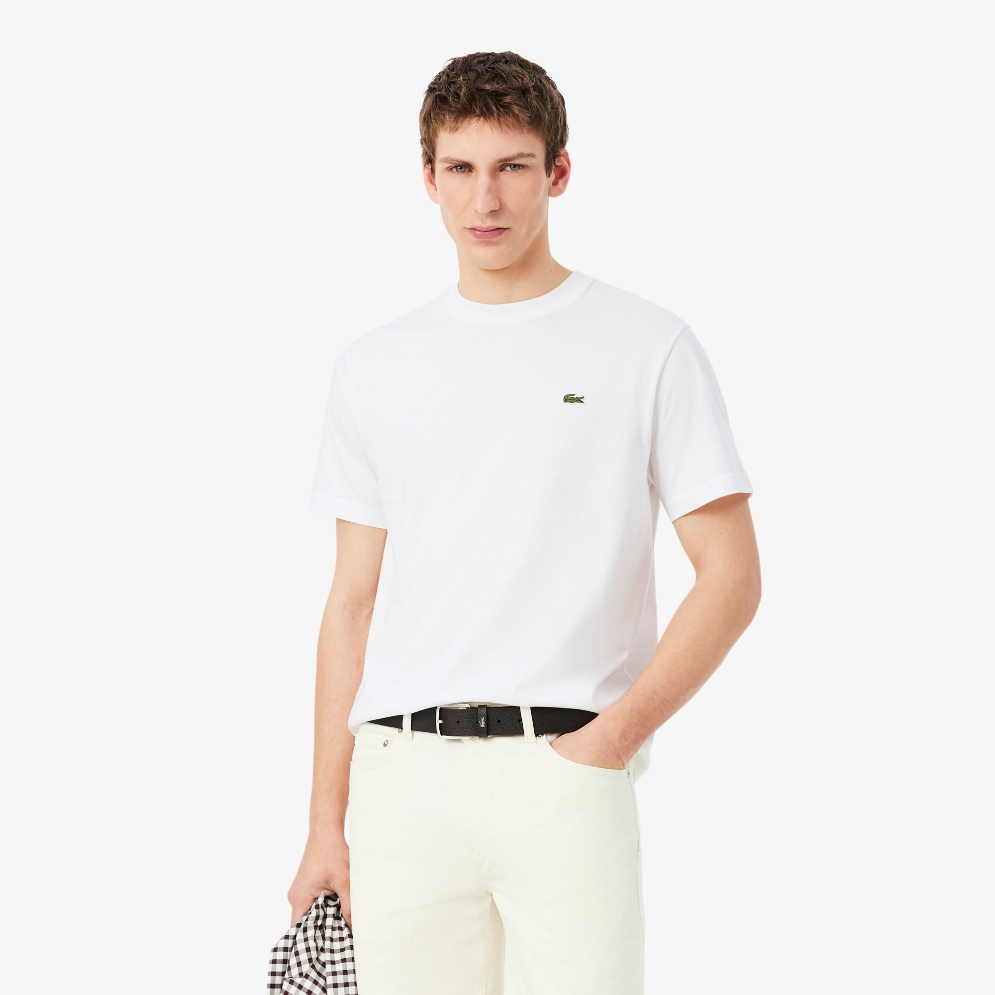 Erkek Classic Fit Bisiklet Yaka Beyaz T-Shirt
