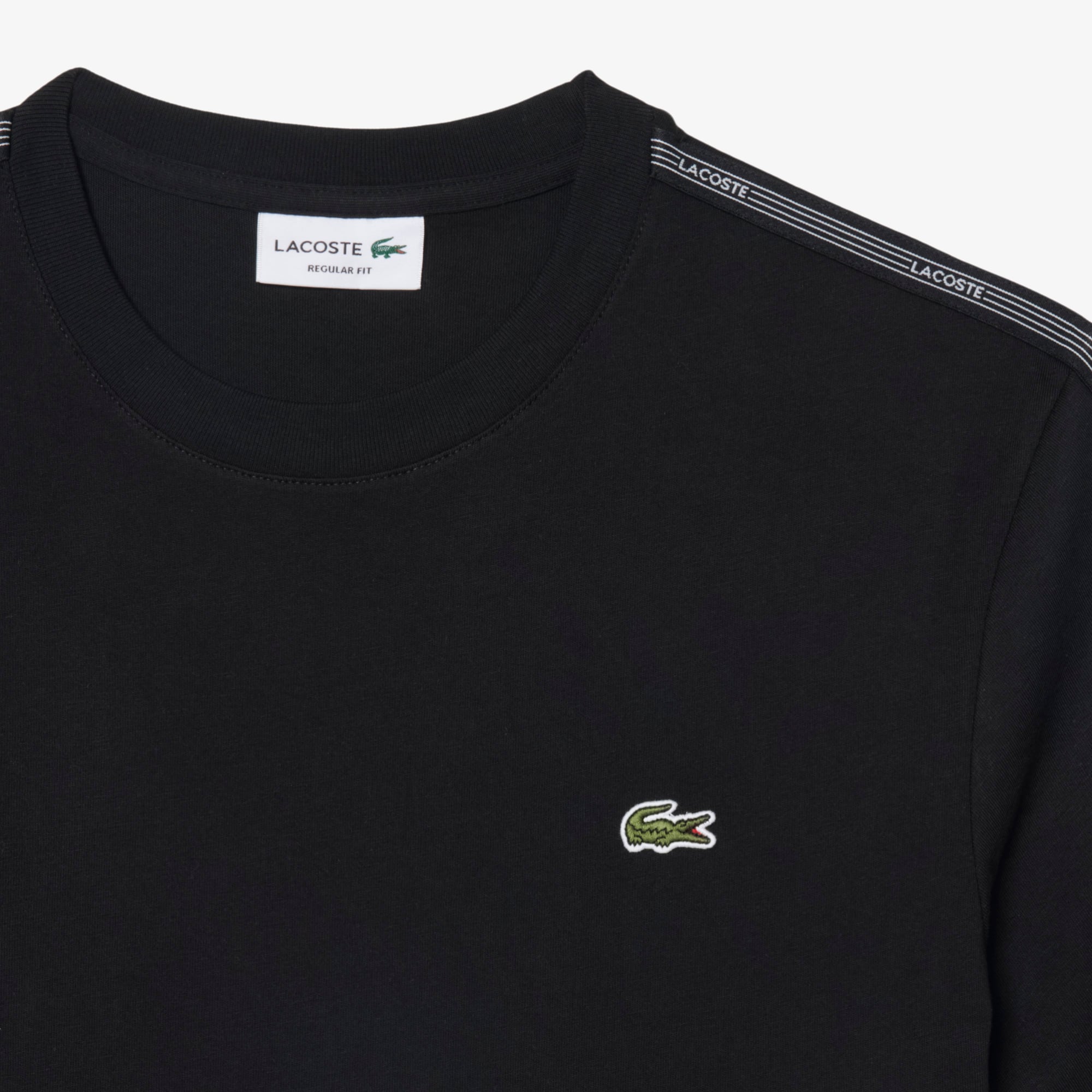 Lacoste Erkek Regular Fit Bisiklet Yaka Siyah T-Shirt görsel 6