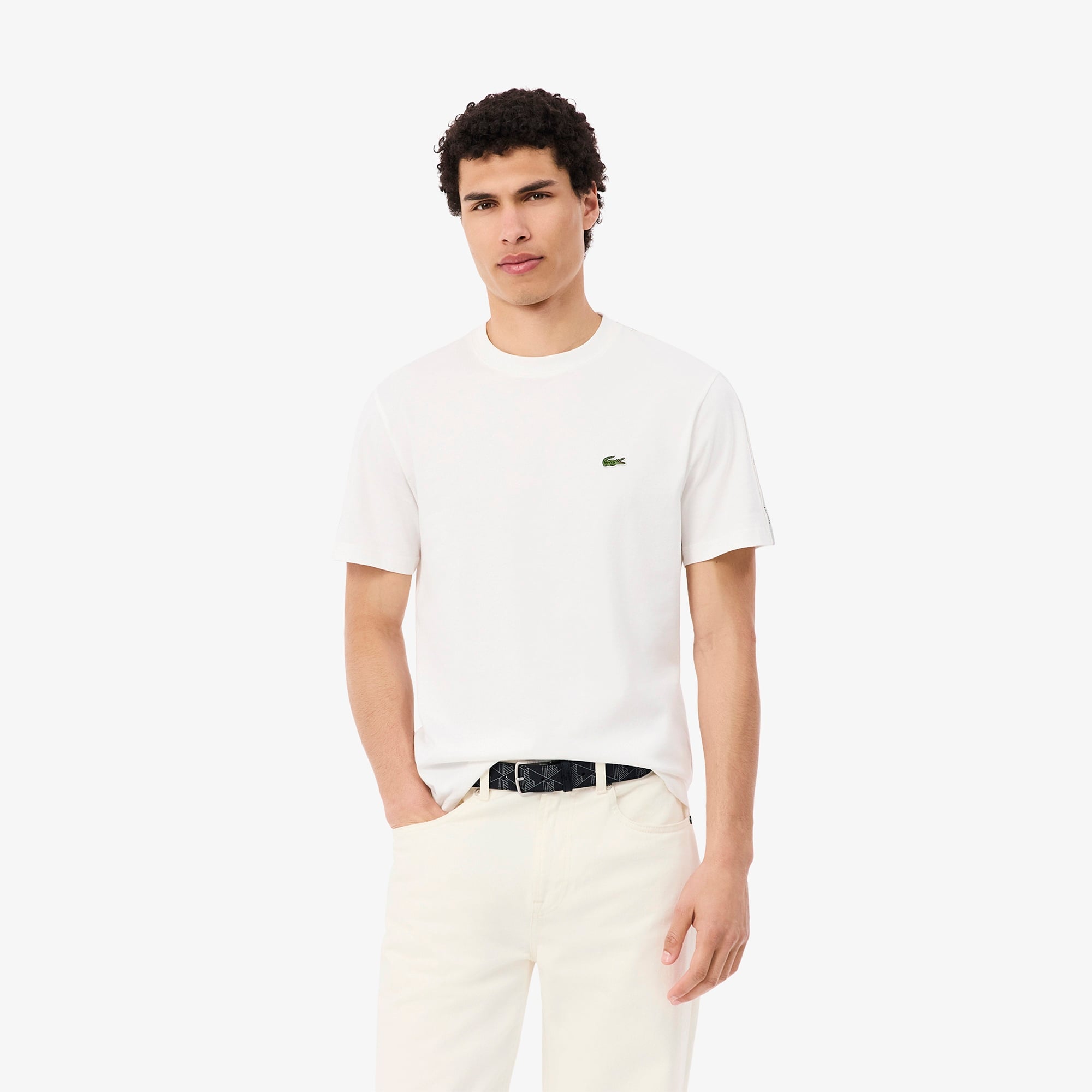 Erkek Regular Fit Bisiklet Yaka Beyaz T-Shirt
