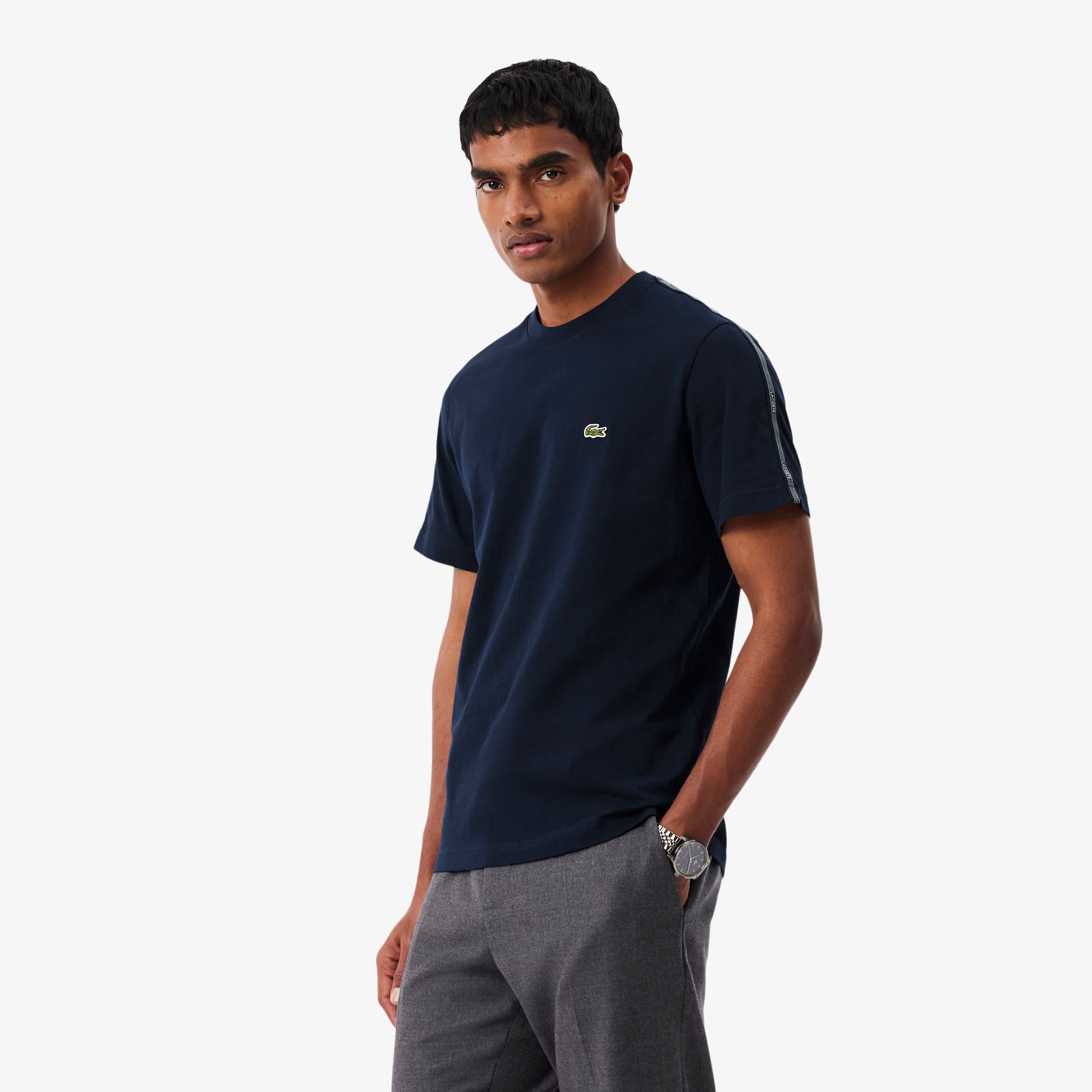 Lacoste Erkek Regular Fit Bisiklet Yaka Lacivert T-Shirt