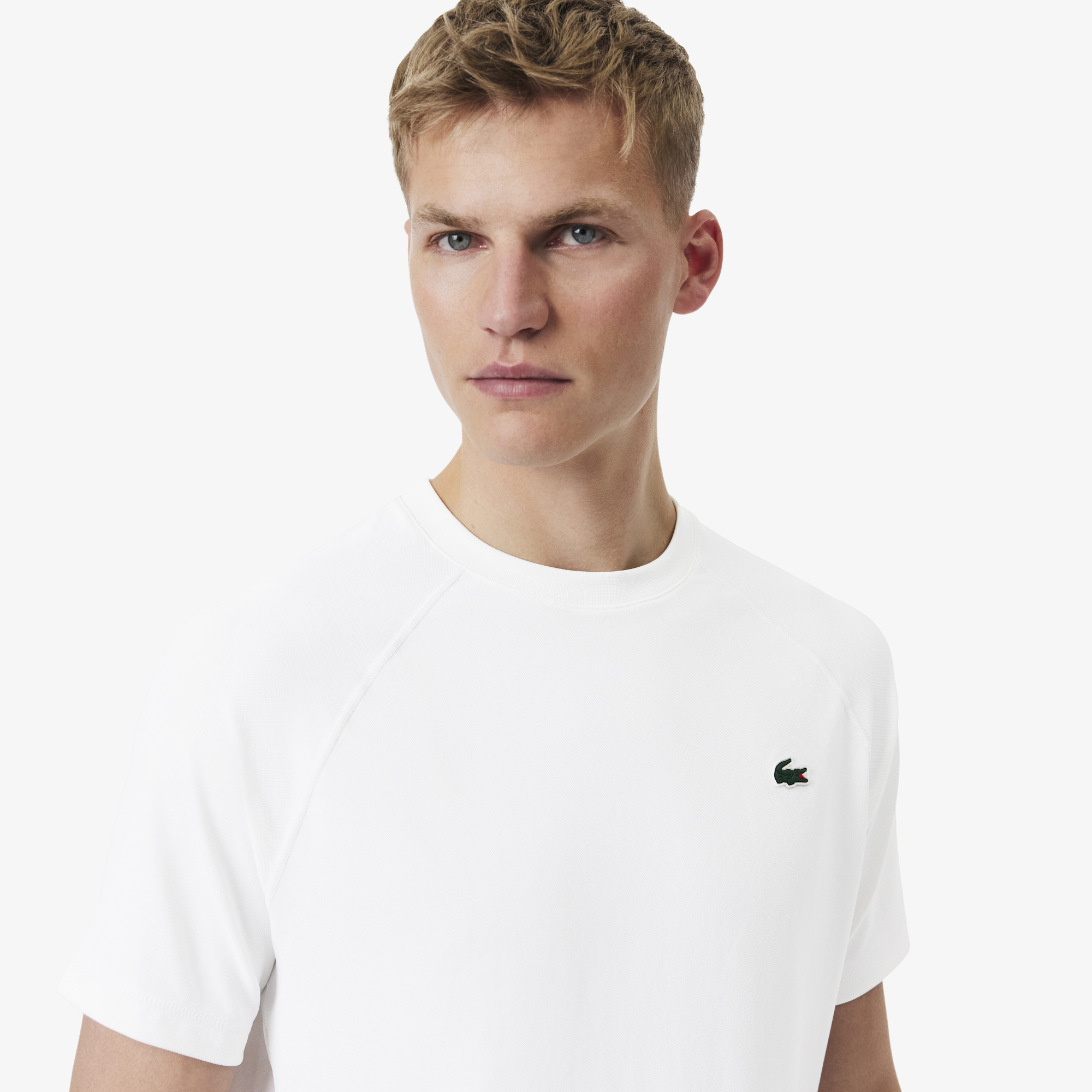 Lacoste Erkek Regular Fit Bisiklet Yaka Beyaz T-Shirt görsel 2