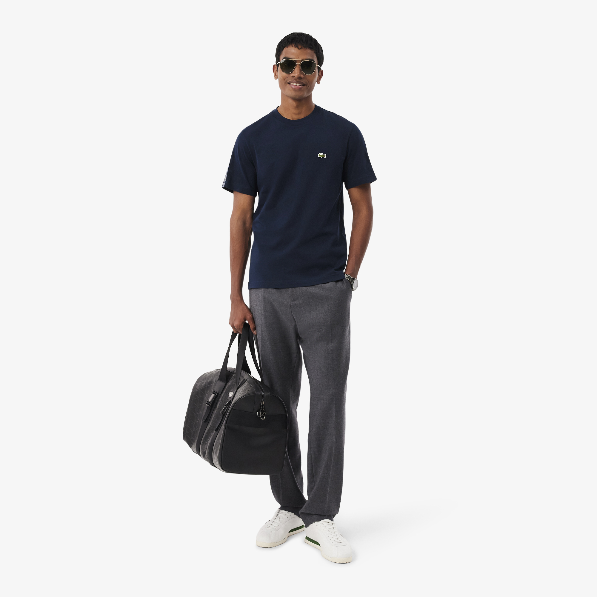 Lacoste Erkek Regular Fit Bisiklet Yaka Lacivert T-Shirt görsel 6