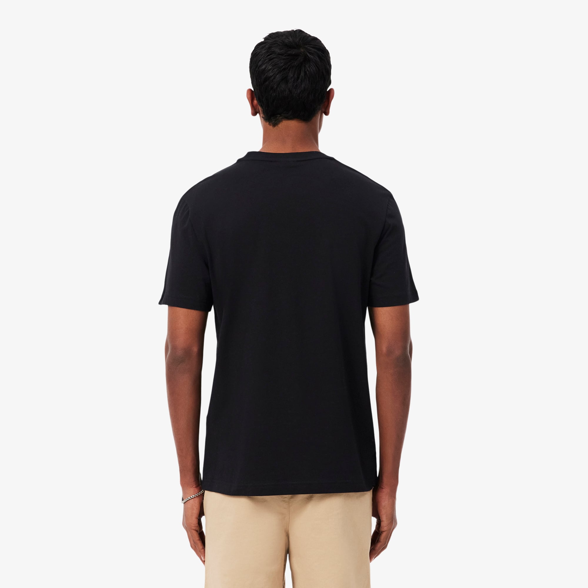 Lacoste Erkek Regular Fit Bisiklet Yaka Siyah T-Shirt görsel 3