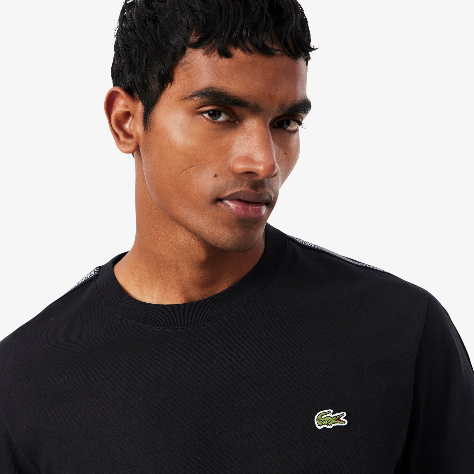 Lacoste Erkek Regular Fit Bisiklet Yaka Siyah T-Shirt görsel 2