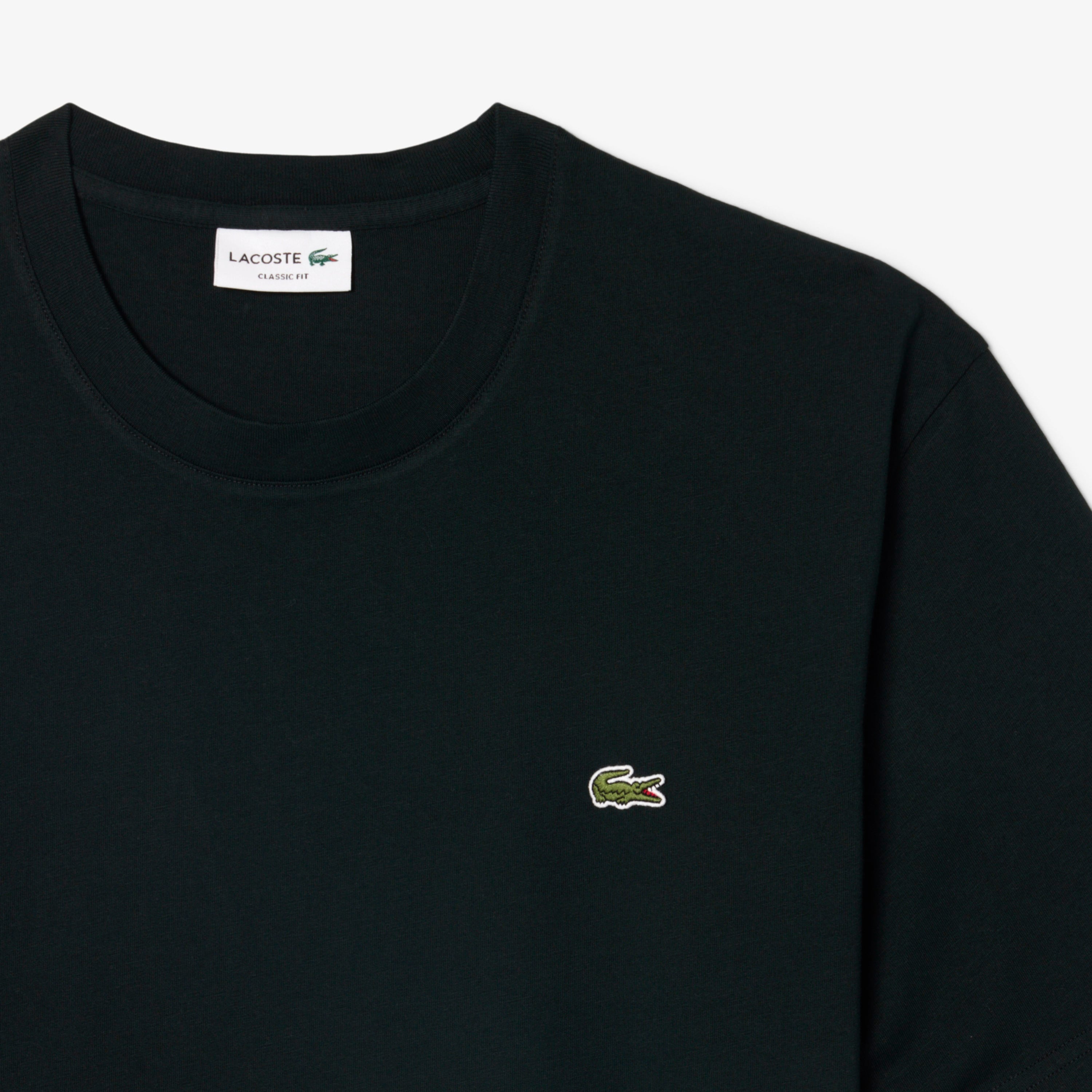 Erkek Classic Fit Bisiklet Yaka Koyu Yeşil T-Shirt
