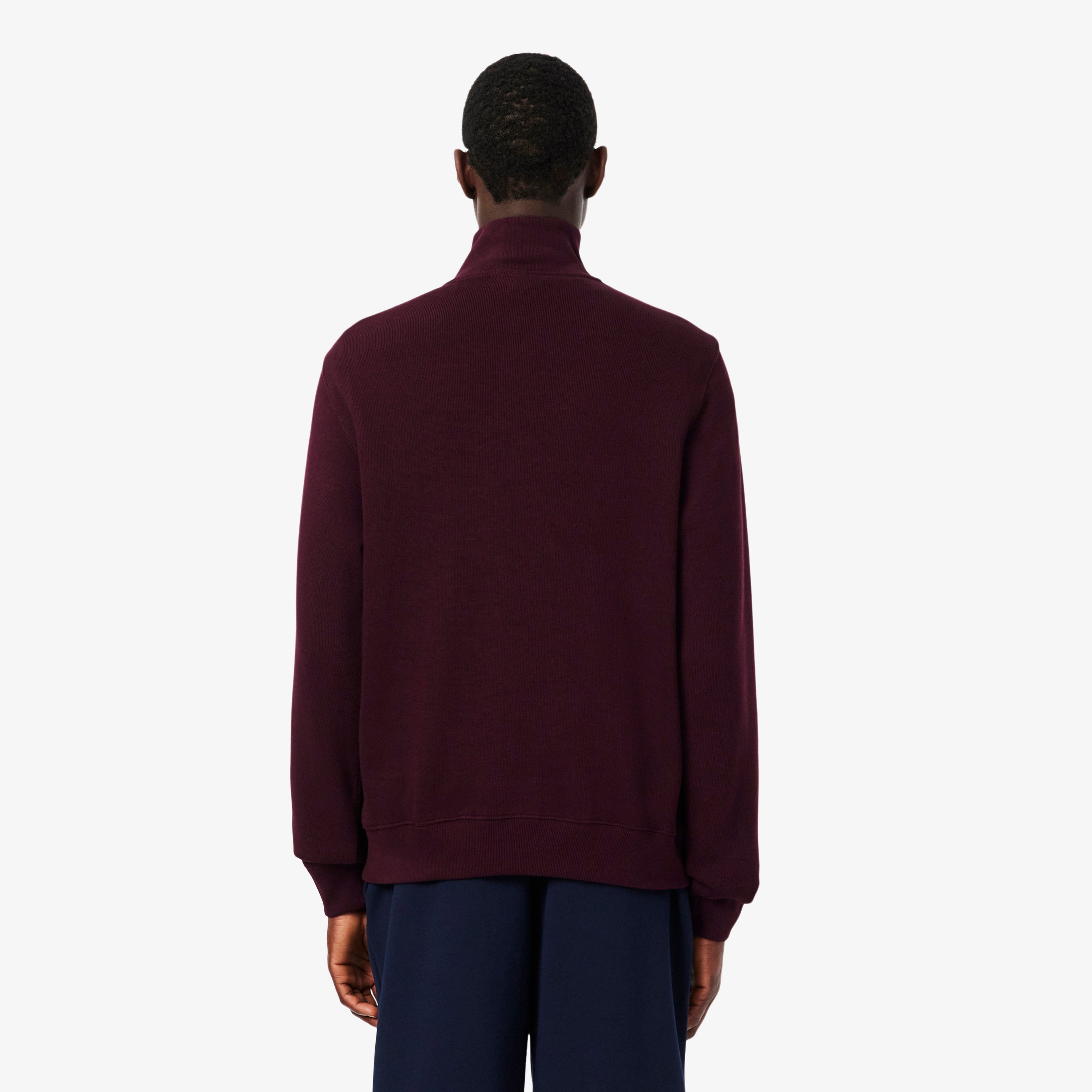 Erkek Regular Fit Yarım Fermuarlı Bordo Sweatshirt Erkek Regular Fit Yarım Fermuarlı Bordo Sweatshirt