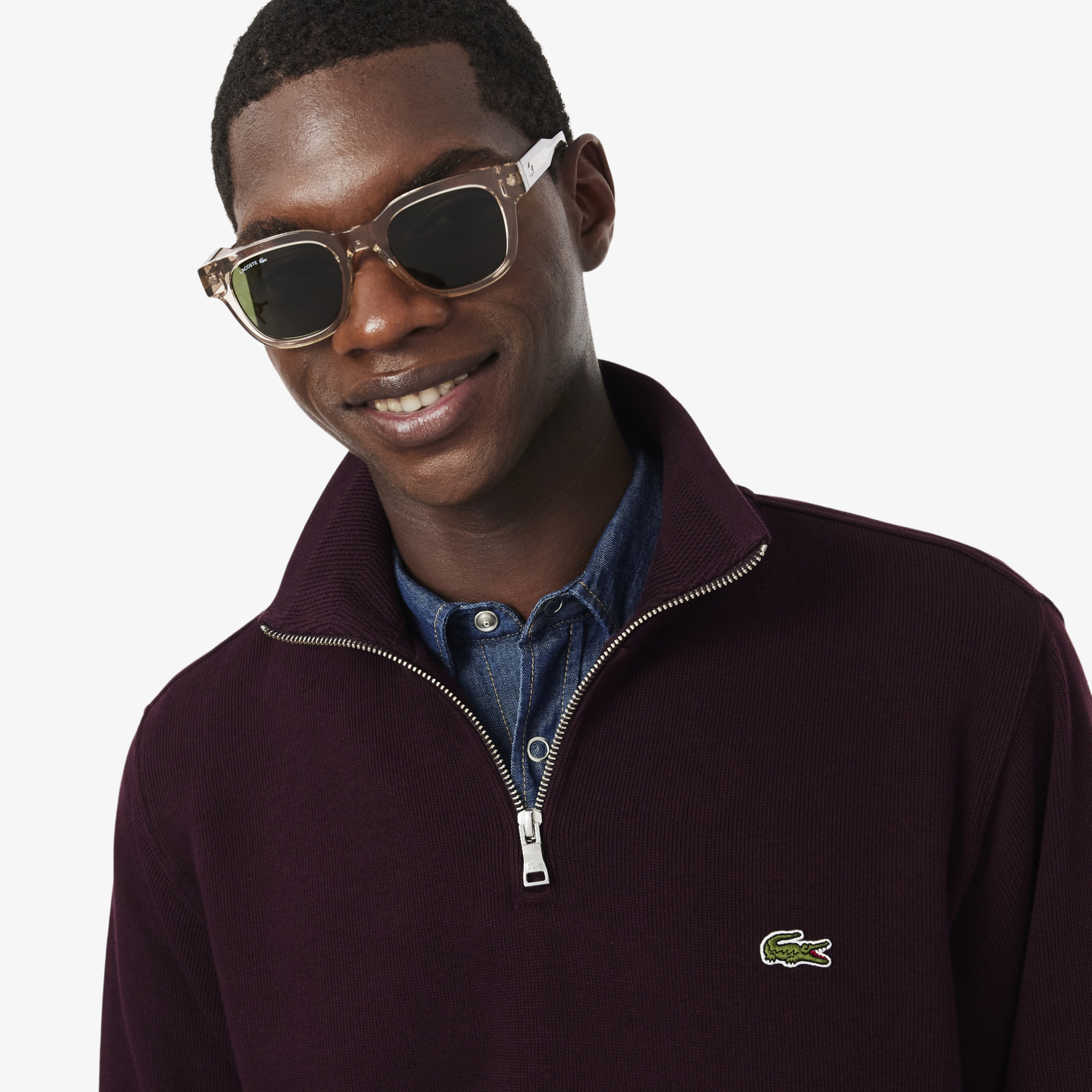 Erkek Regular Fit Yarım Fermuarlı Bordo Sweatshirt Erkek Regular Fit Yarım Fermuarlı Bordo Sweatshirt