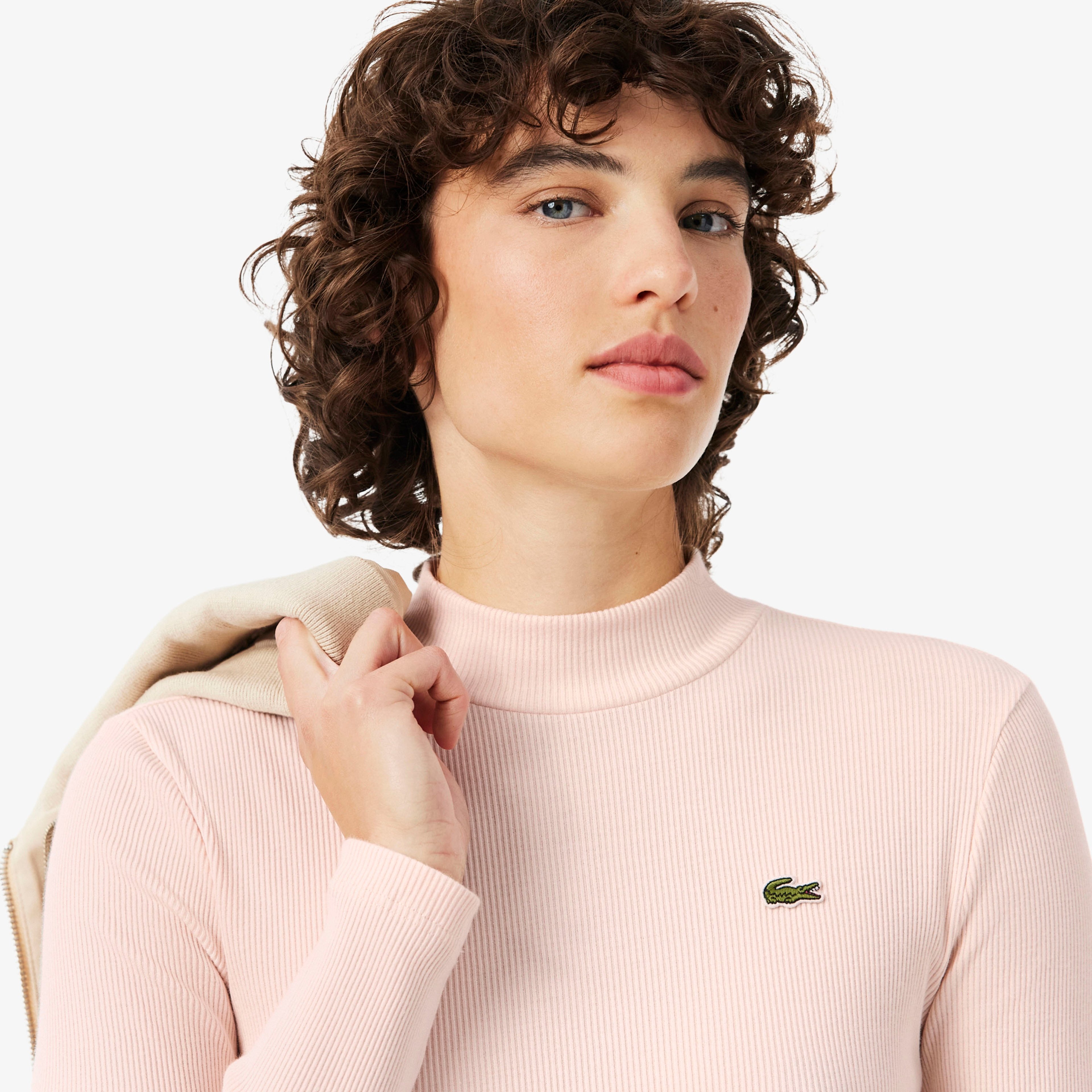 Kadın Slim Fit Uzun Kollu Pembe T-Shirt Kadın Slim Fit Uzun Kollu Pembe T-Shirt