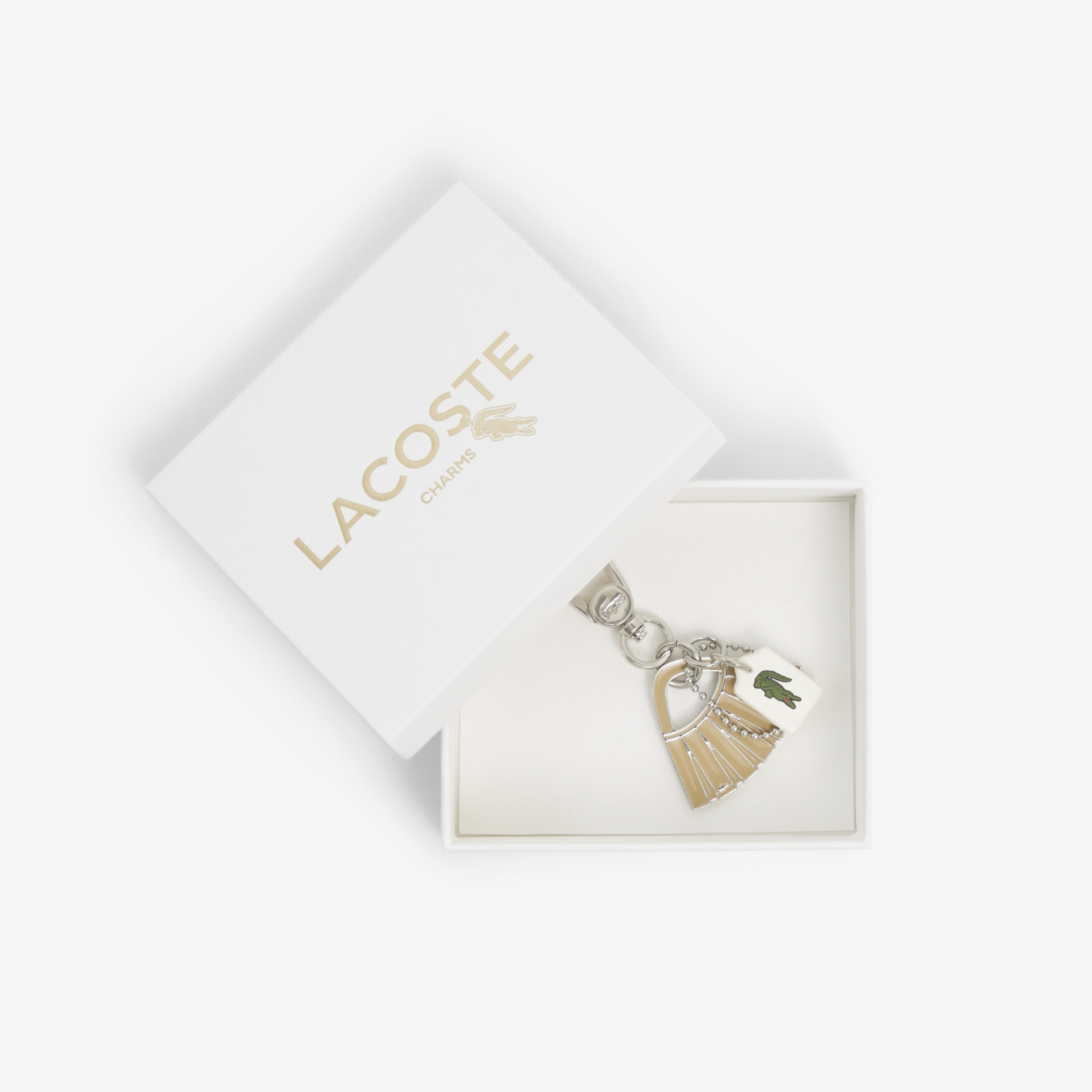 L Charms Unisex Bej Anahtarlık