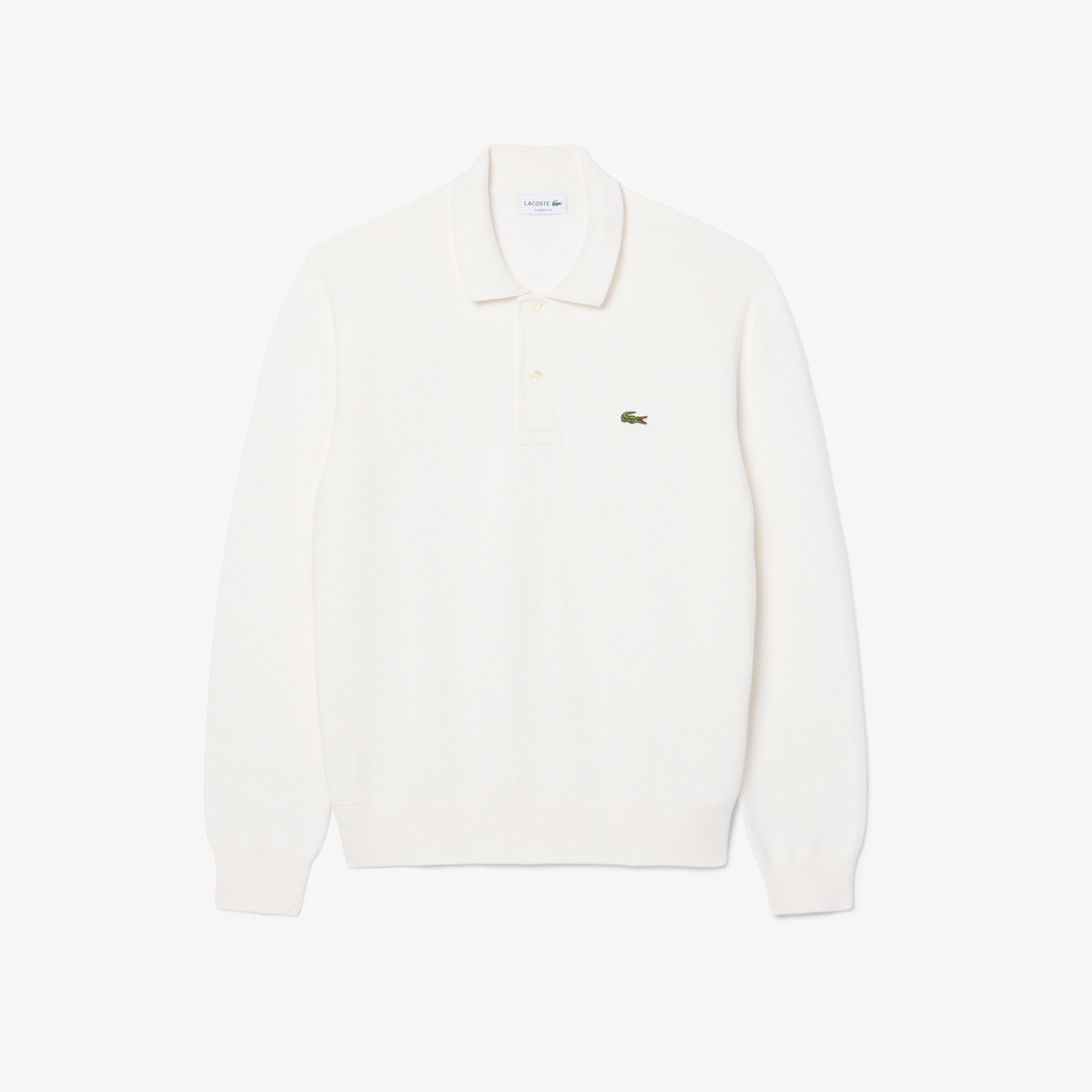 Erkek Classic Fit Polo Yaka Beyaz Kazak Erkek Classic Fit Polo Yaka Beyaz Kazak