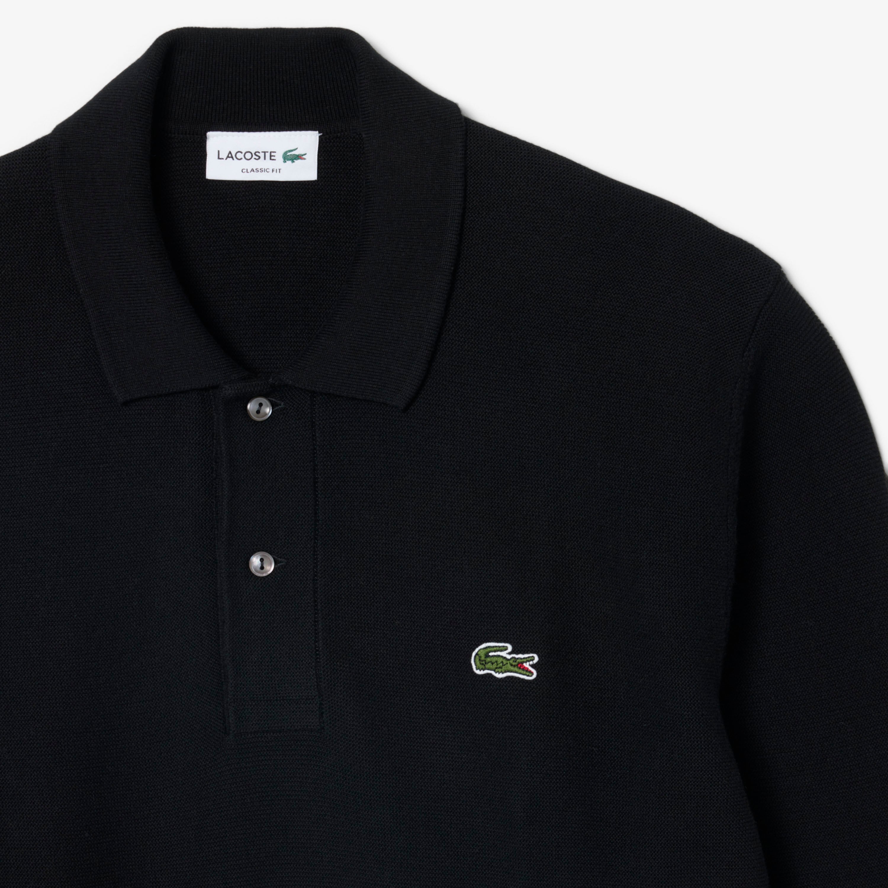 Erkek Classic Fit Polo Yaka Siyah Kazak