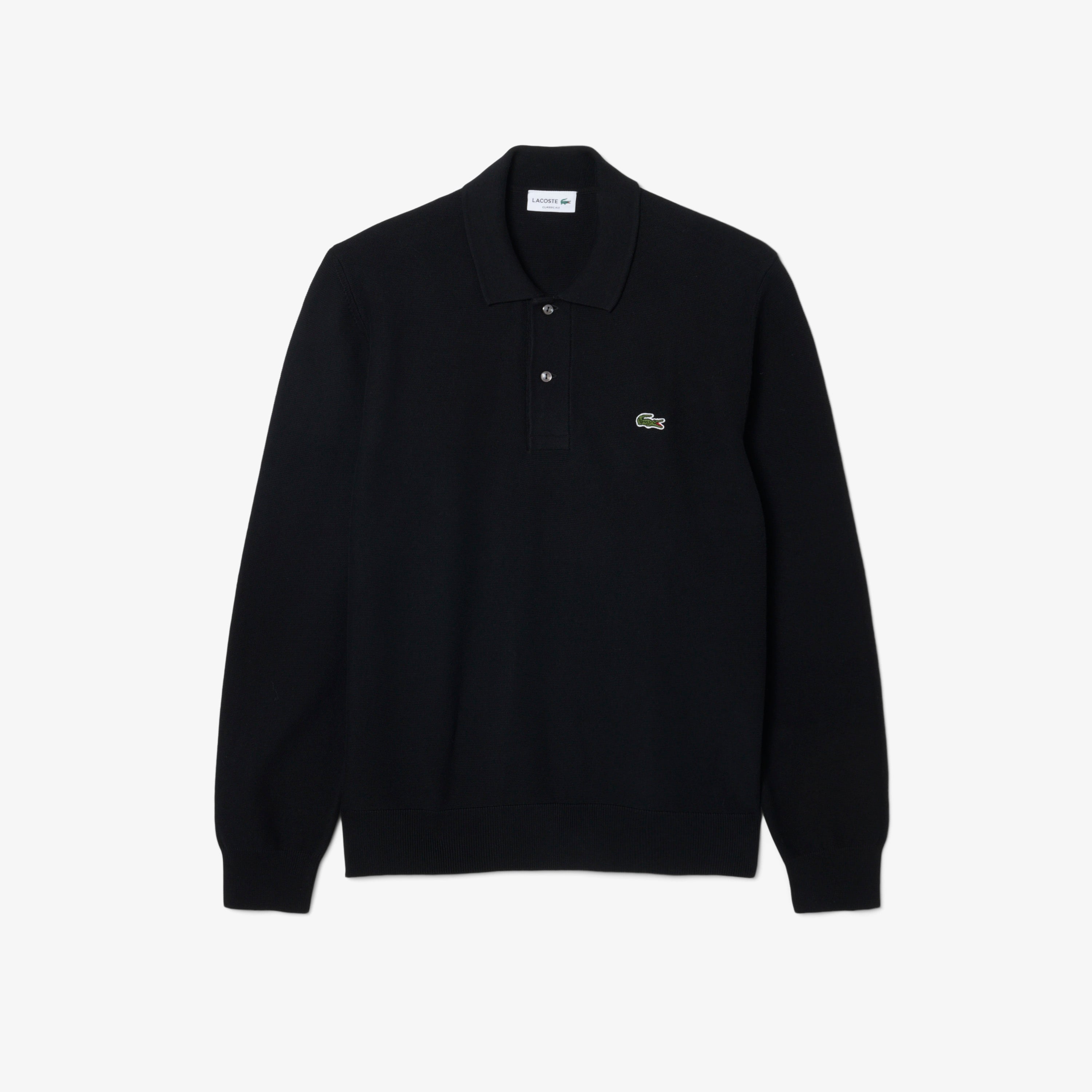 Erkek Classic Fit Polo Yaka Siyah Kazak