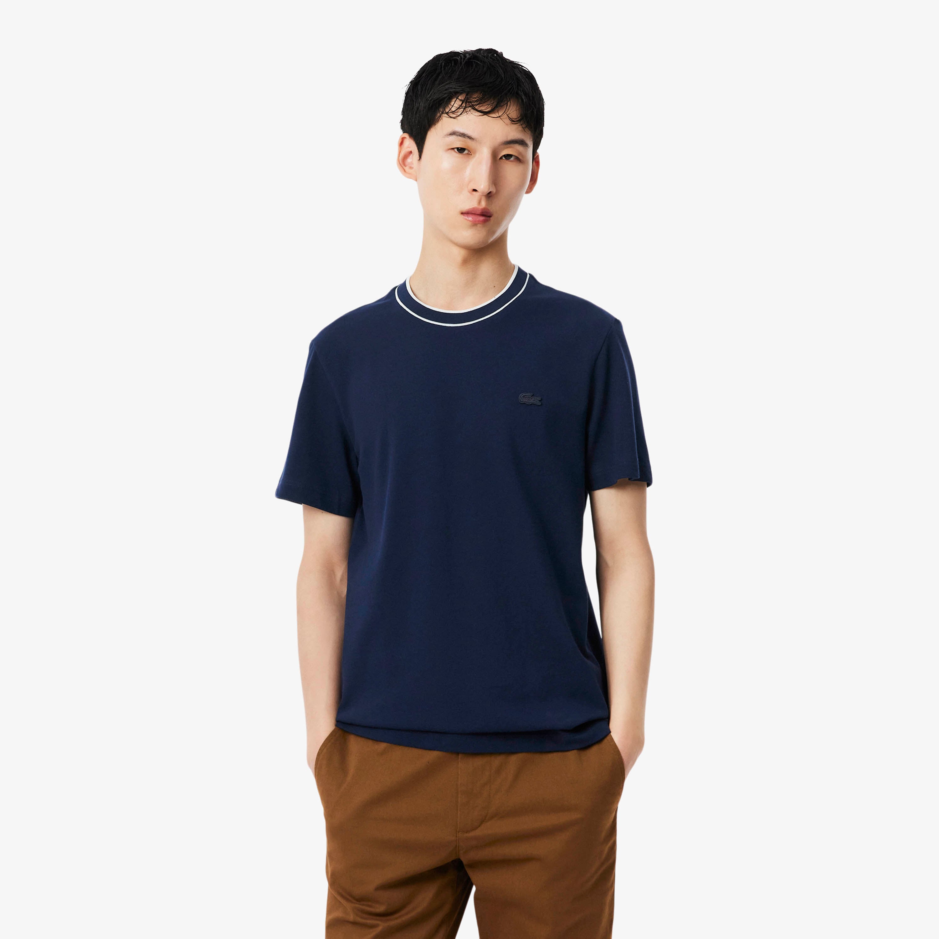 Lacoste Erkek Regular Fit Bisiklet Yaka Lacivert T-Shirt