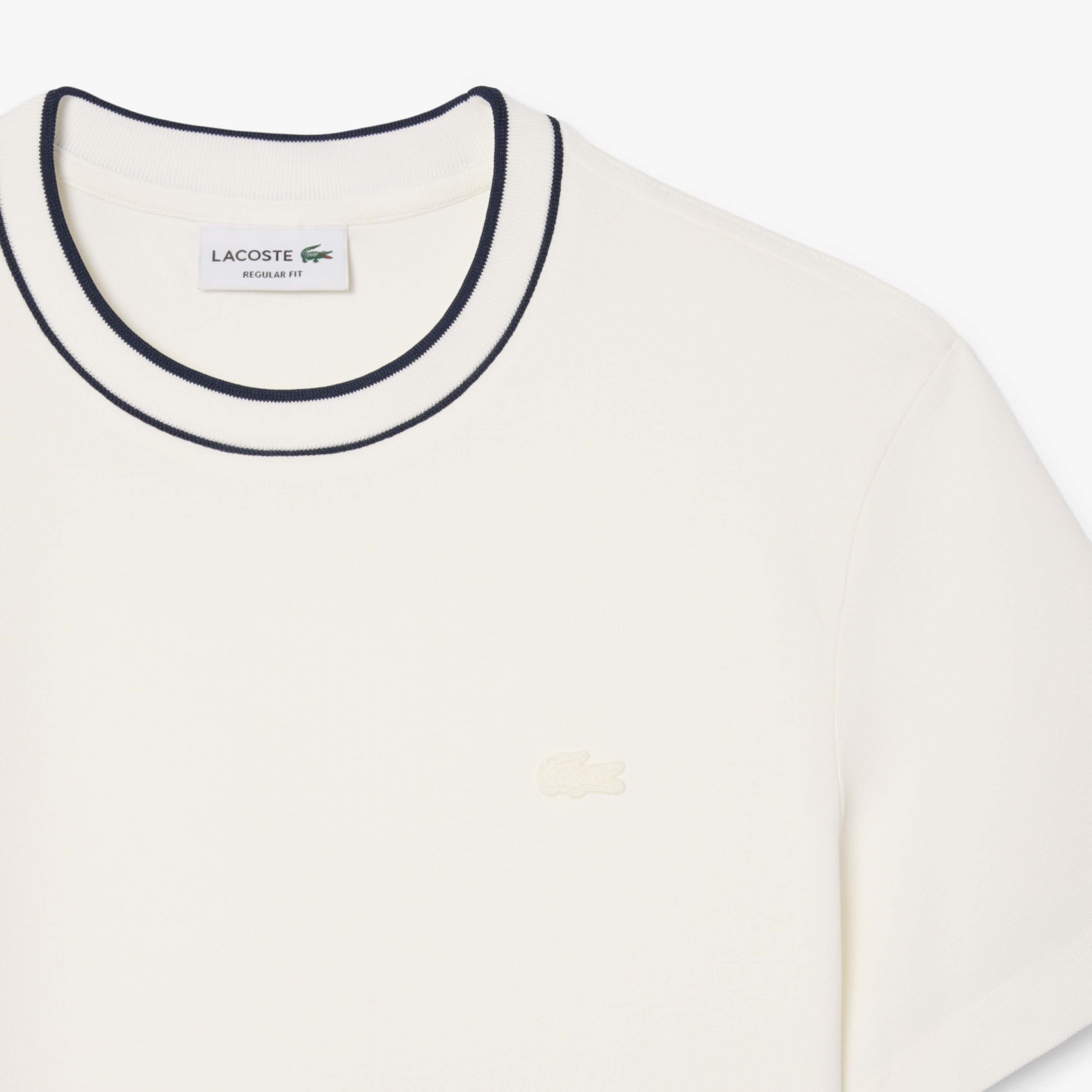 Lacoste Erkek Regular Fit Bisiklet Yaka Beyaz T-Shirt görsel 4