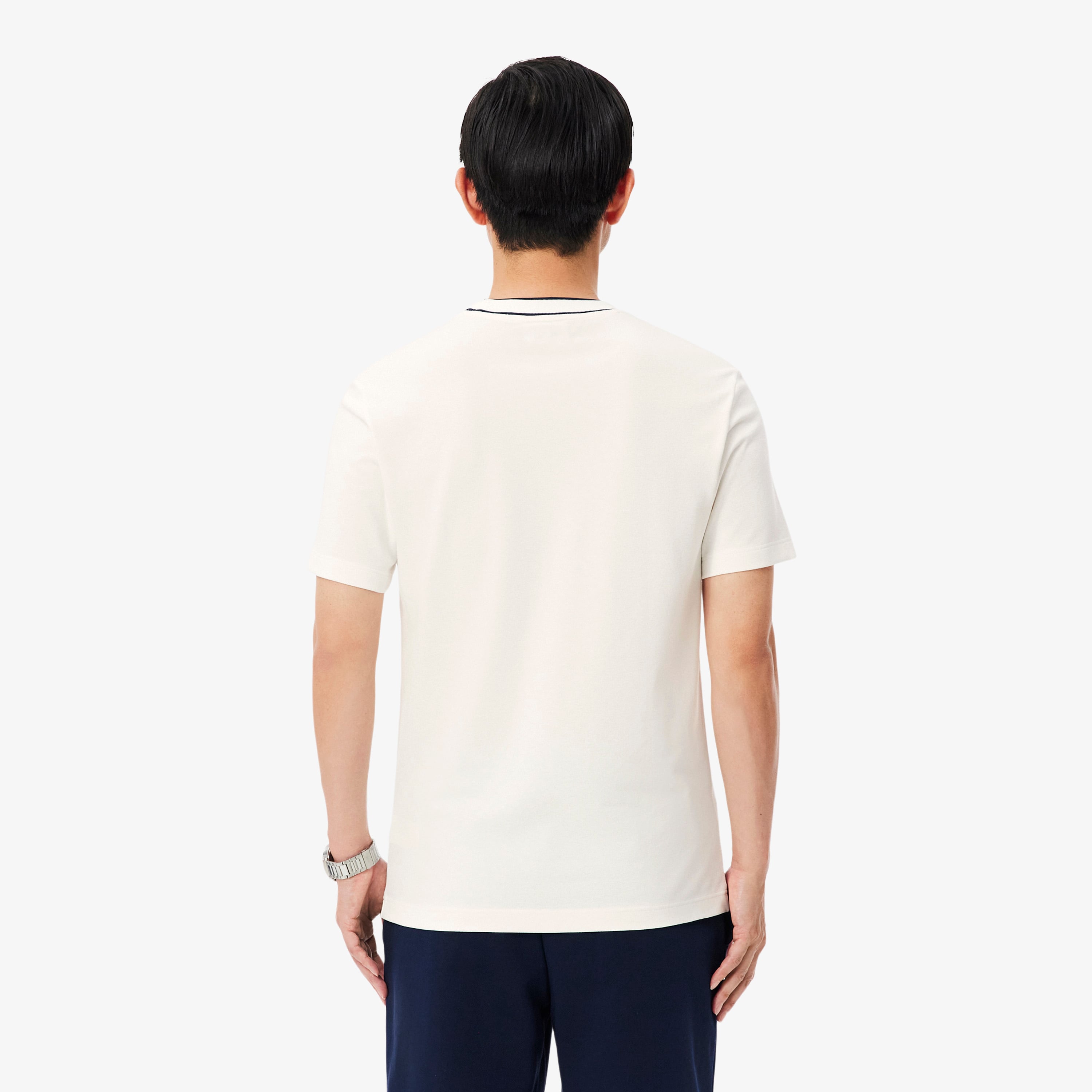 Lacoste Erkek Regular Fit Bisiklet Yaka Beyaz T-Shirt görsel 2
