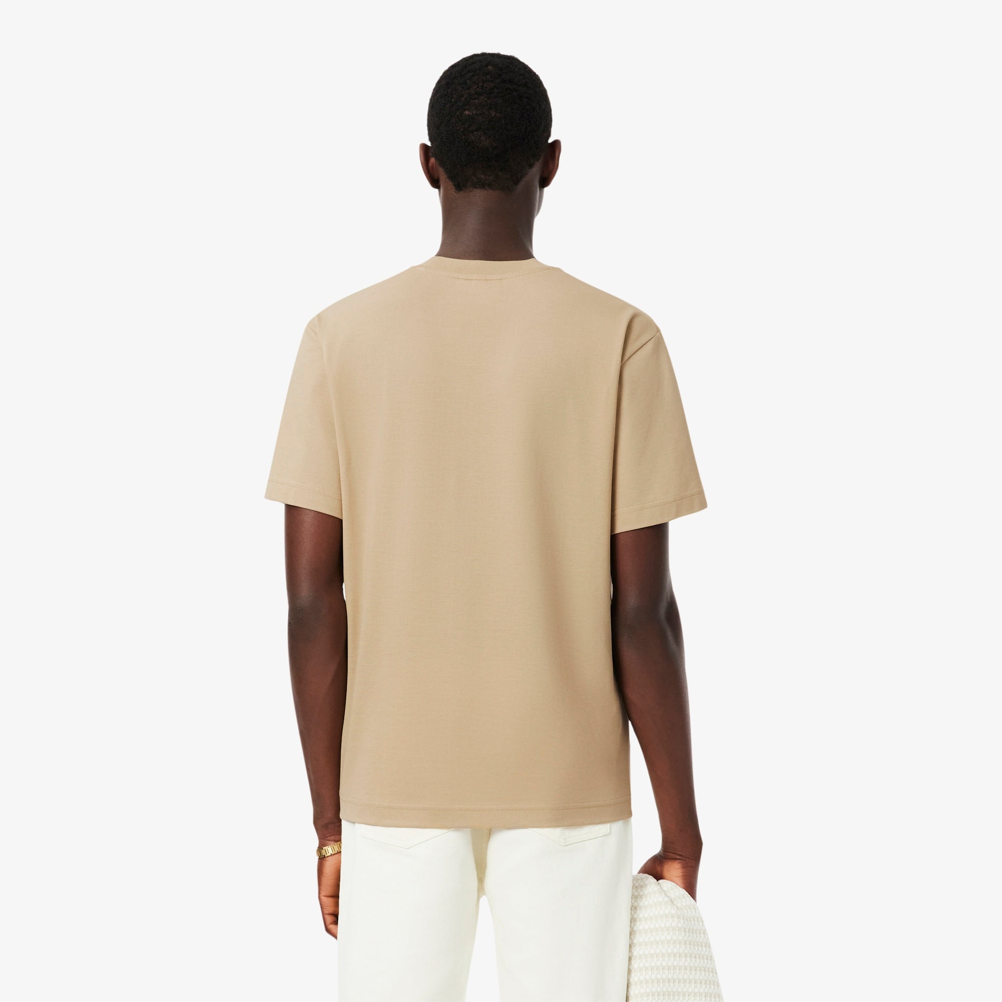Erkek Classic Fit Bisiklet Yaka Bej T-Shirt