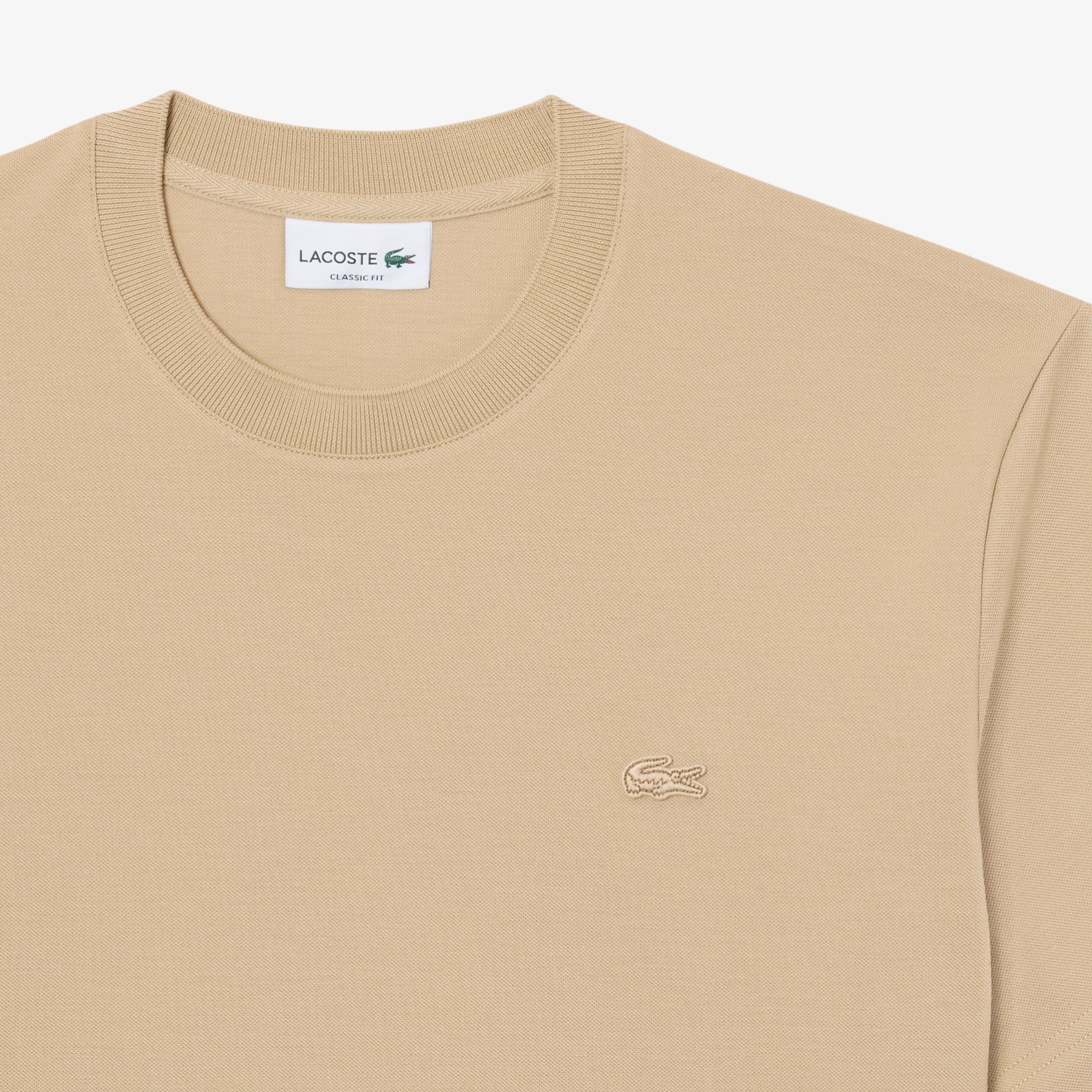 Erkek Classic Fit Bisiklet Yaka Bej T-Shirt