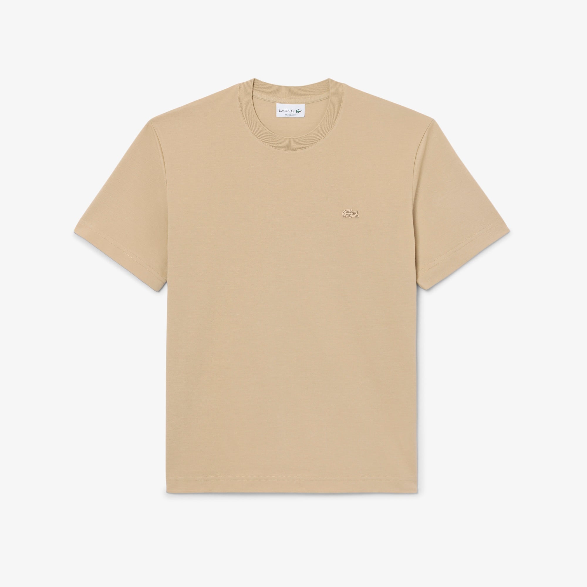 Erkek Classic Fit Bisiklet Yaka Bej T-Shirt