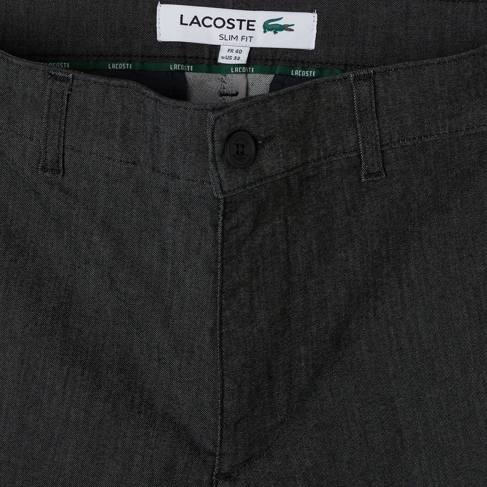 Lacoste Erkek Slim Fit Siyah Chino Pantolon görsel 4