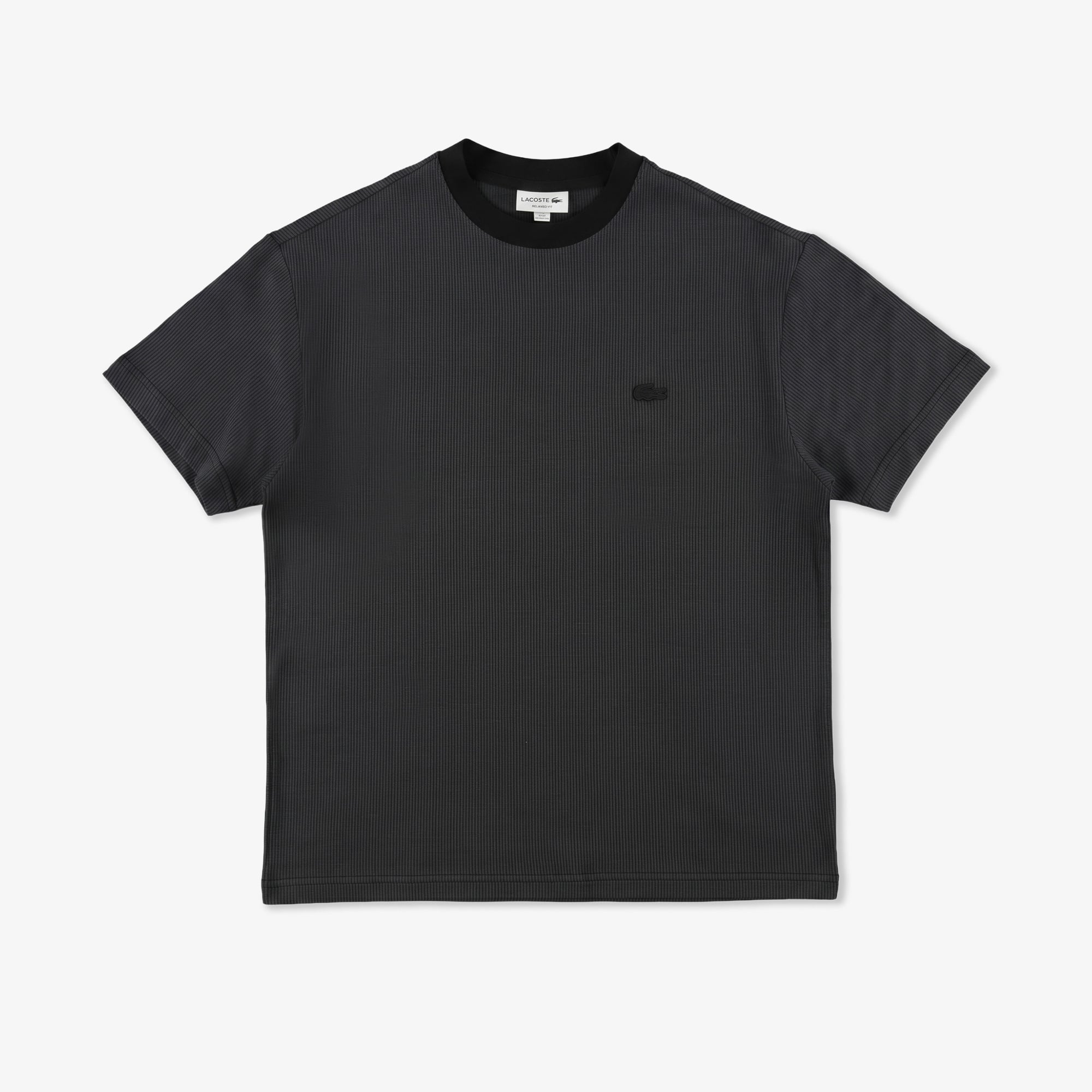 Lacoste Erkek Relaxed Fit Bisiklet Yaka Siyah T-Shirt görsel 2