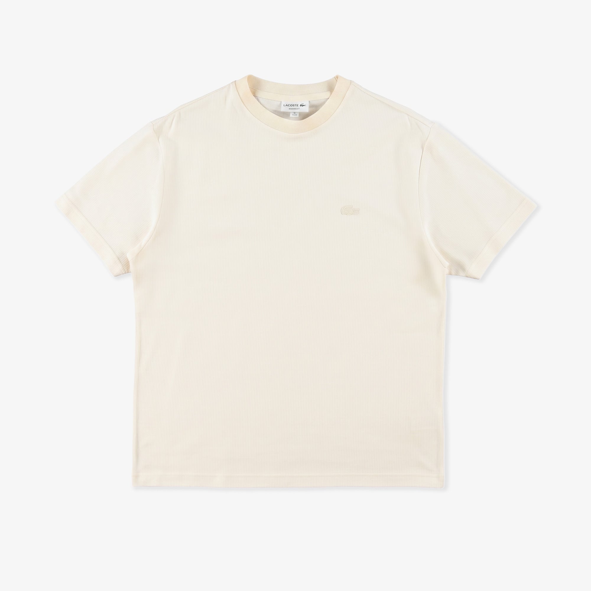 Erkek Relaxed Fit Bisiklet Yaka Krem T-Shirt