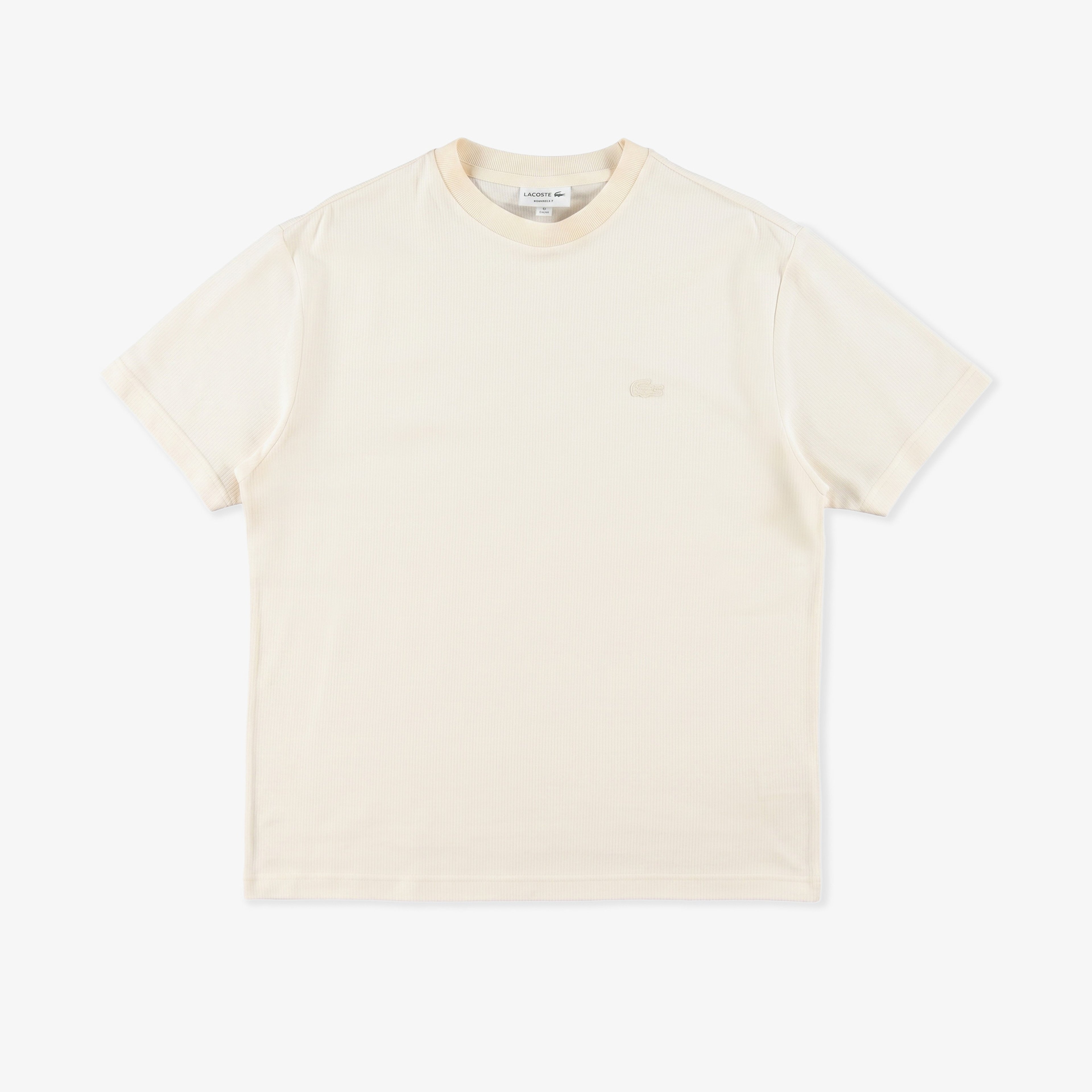 Erkek Relaxed Fit Bisiklet Yaka Krem T-Shirt