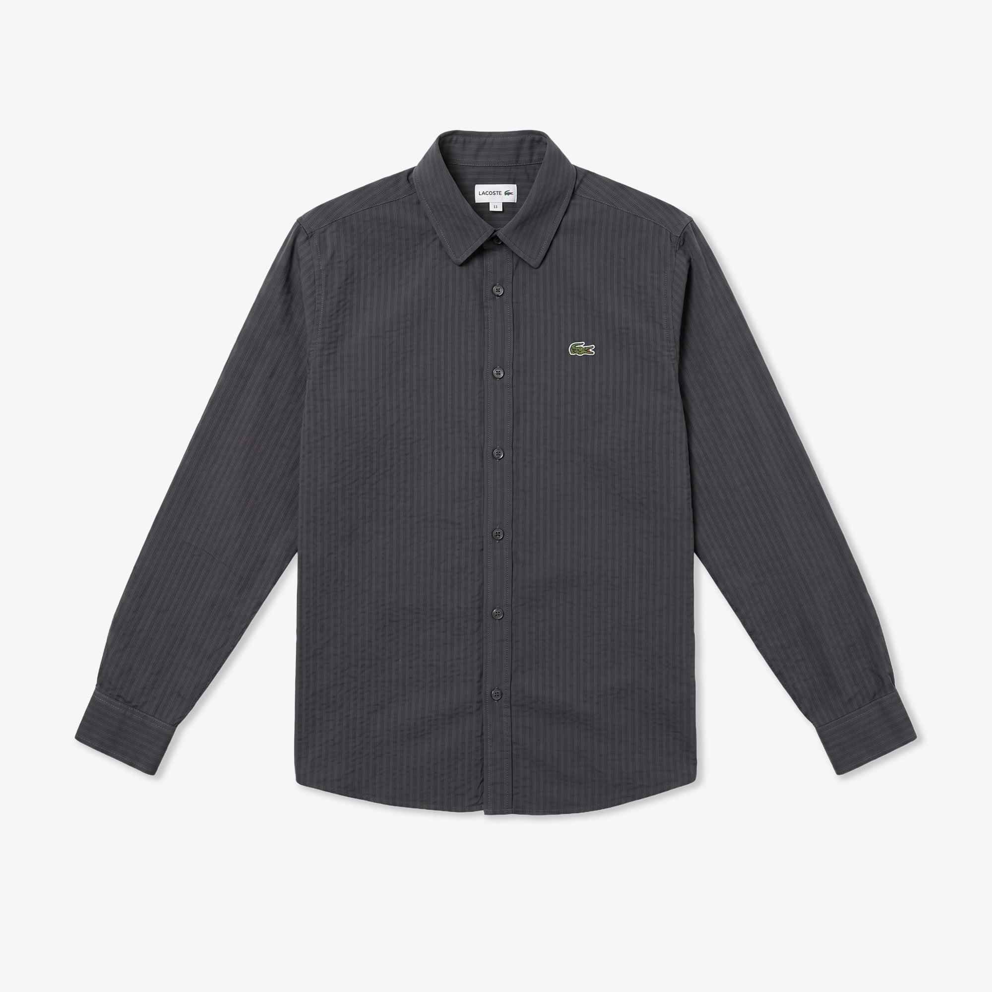 Lacoste Erkek Regular Fit Düğmeli Yaka Koyu Gri Gömlek görsel 3