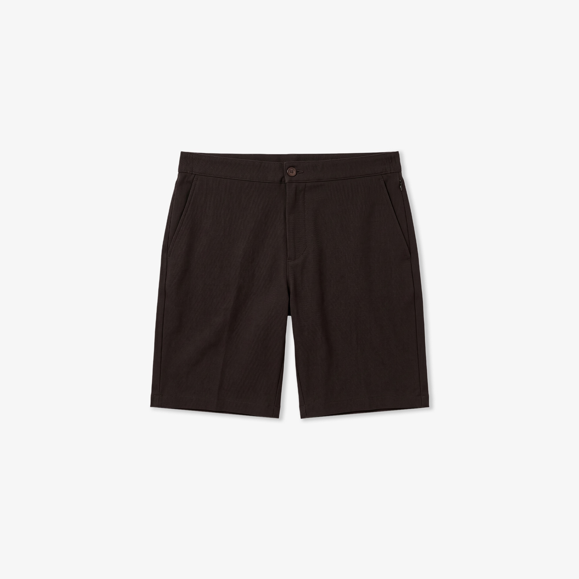 Erkek Tapered Fit Keten Kahverengi Bermuda Şort