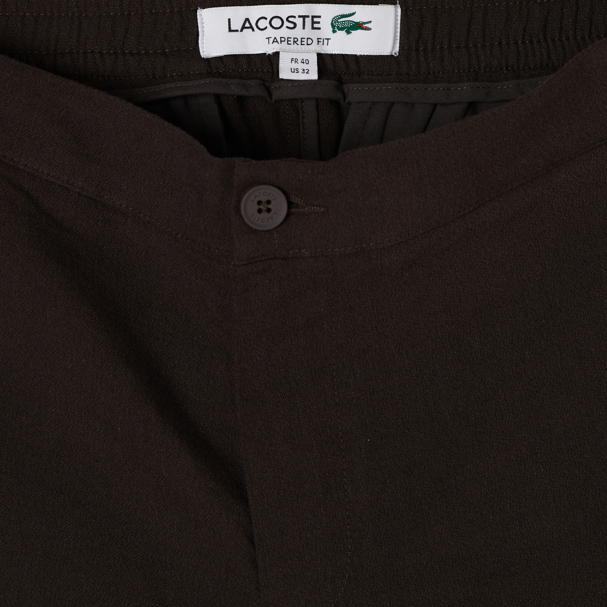 Lacoste Erkek Tapered Fit Keten Kahverengi Bermuda Şort görsel 4