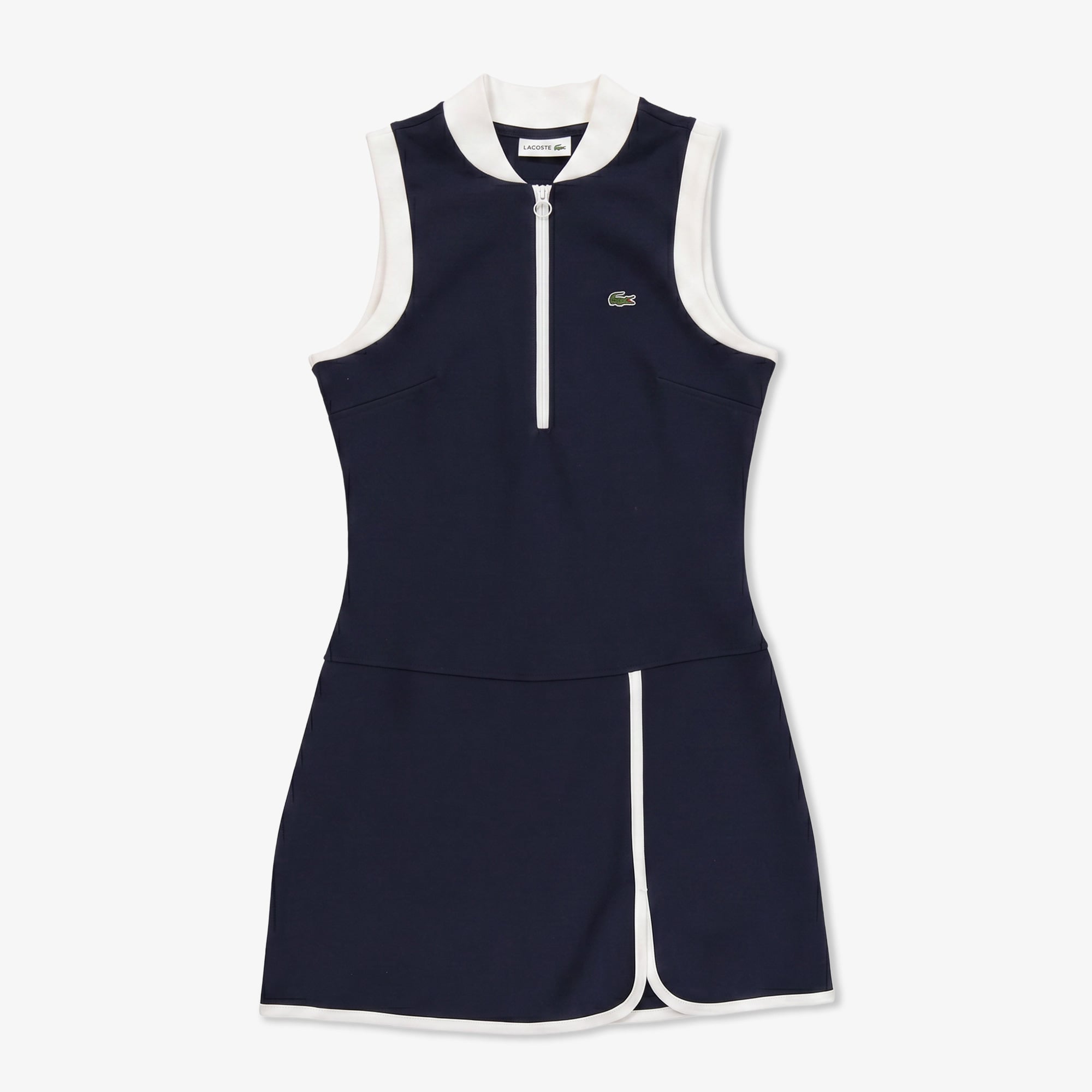 Lacoste Kadın Classic Fit Kolsuz Yarım Fermuarlı Lacivert Elbise görsel 3